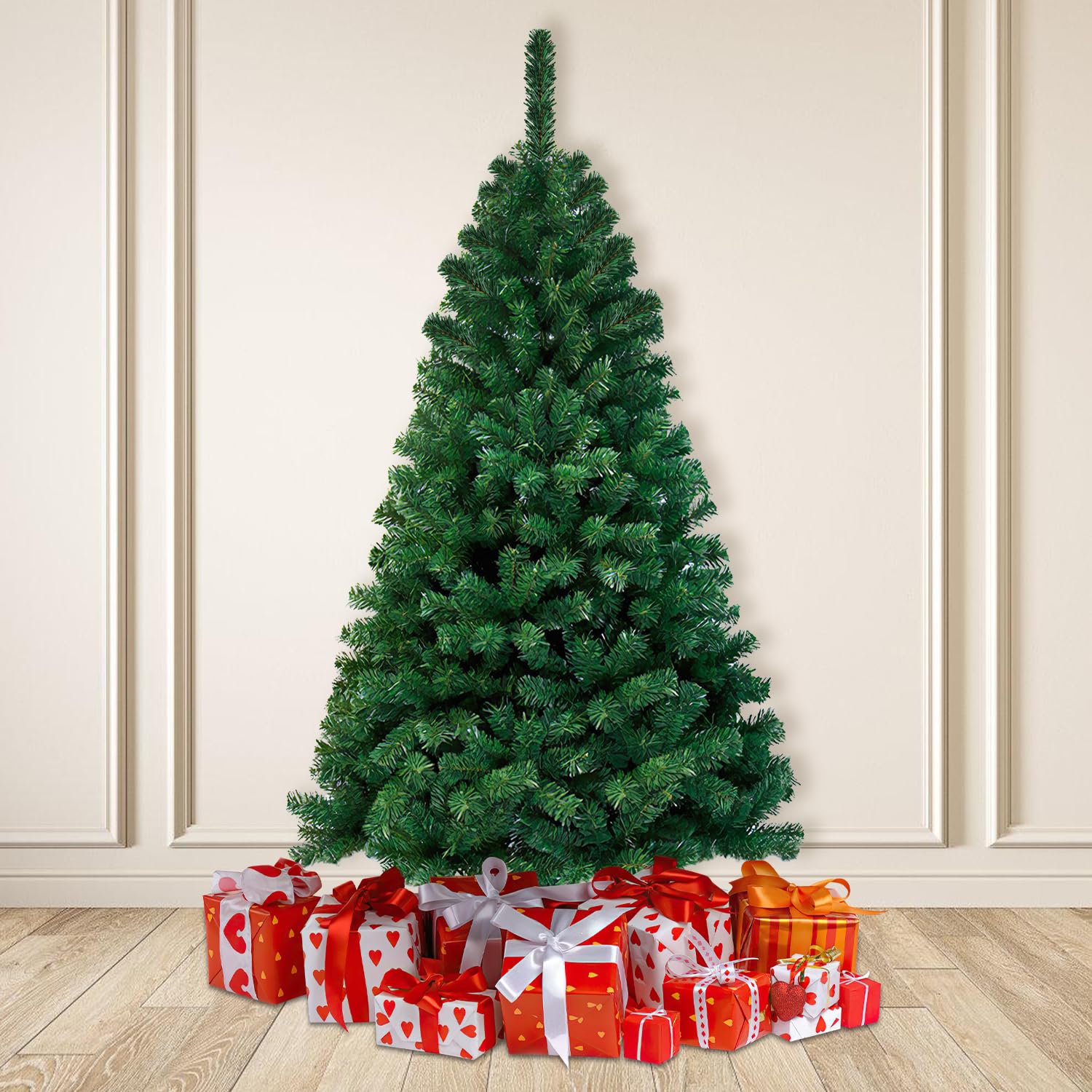 Sonnewelt - Albero di Natale artificiale, 180 cm, con supporto in metallo, in PVC, con 770 aghi, crea un'atmosfera natalizia