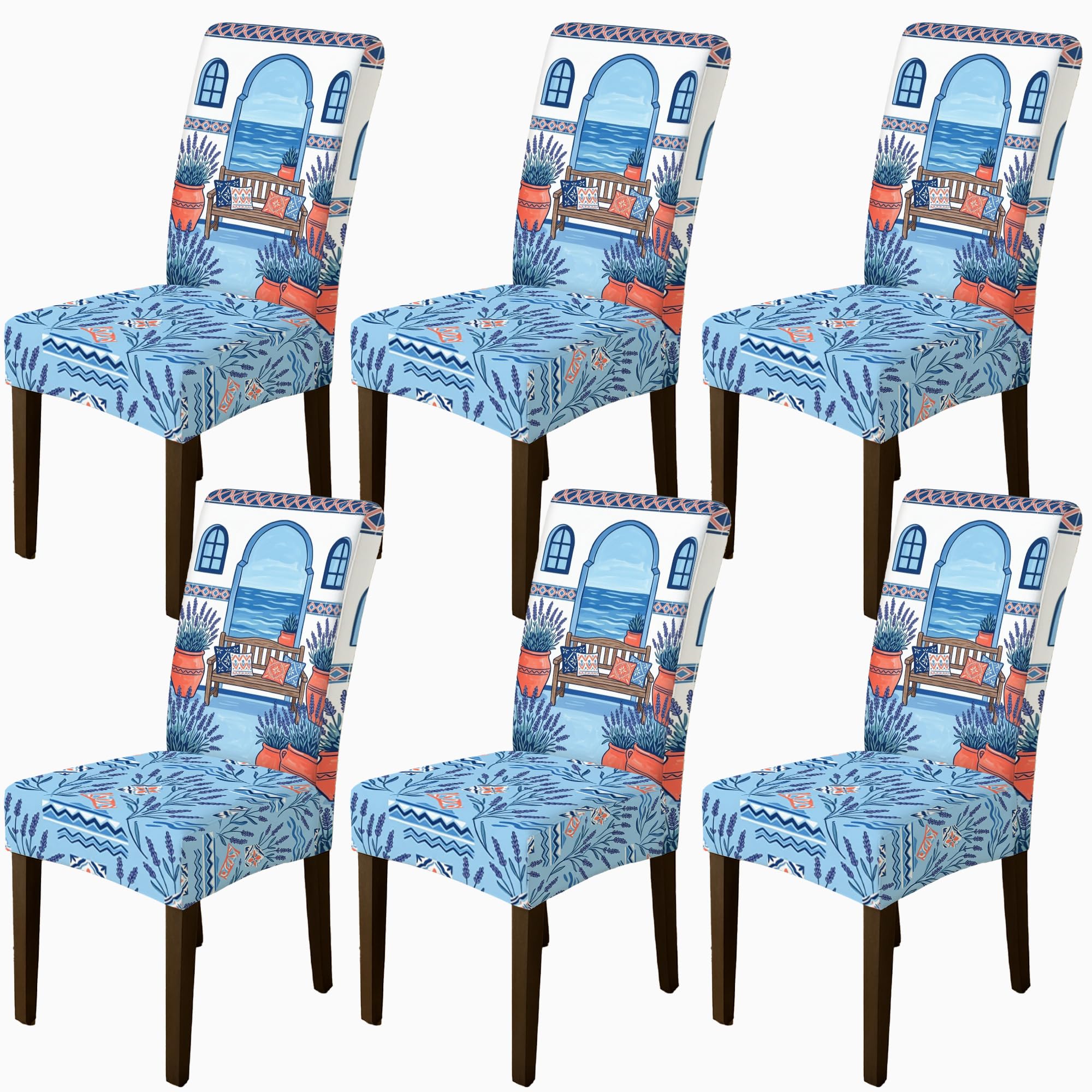 Housses de chaise salle à manger lavables pour protéger des taches lot de 6