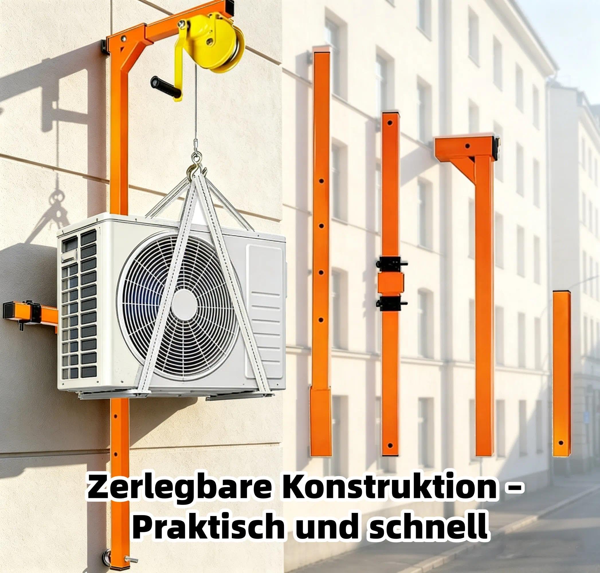 Hebewerkzeug FüR Die Installation Von Klimaanlagen, KlimageräT Hebewerkzeug Mit Seilwinde, HebekräNe For Klimaanlagen, Kleiner Hebekran Mit Handwinde(15)