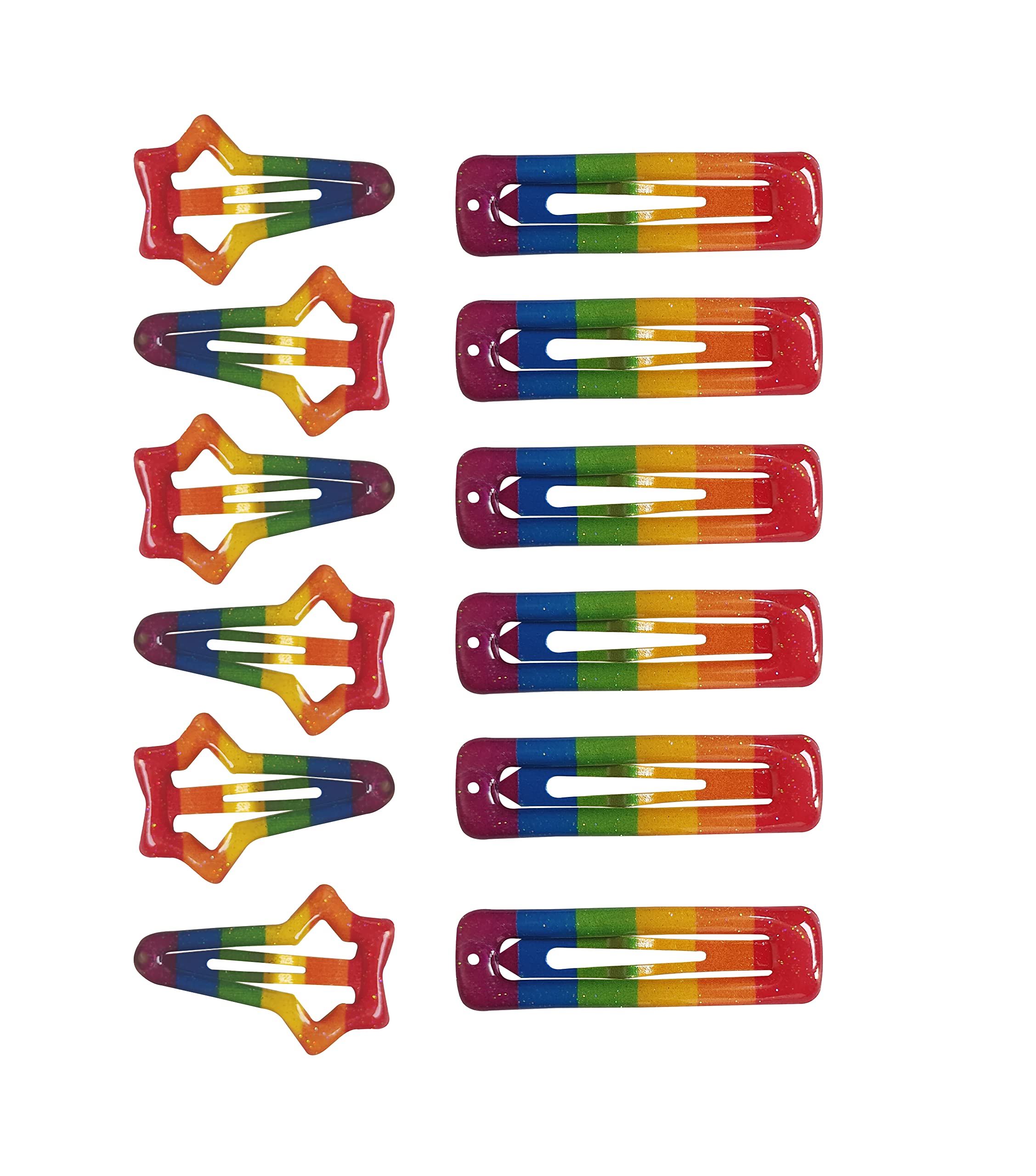 ANNACREATIONS® Girls Women Stone TIC TAC Clips Hair Accessories Set 0f 12 pcs-Multicolor