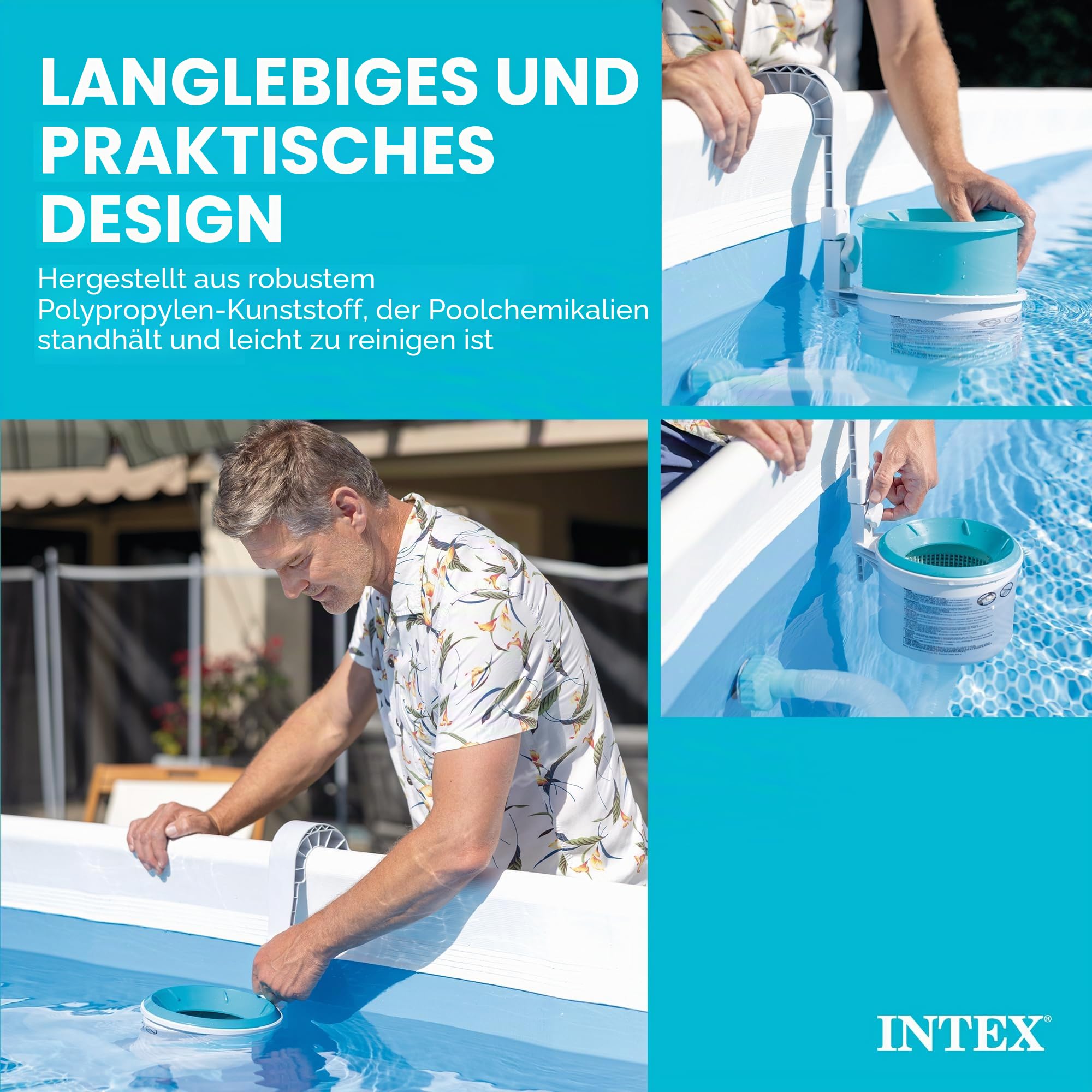 Intex Oberflächenskimmer - Deluxe Oberflächenskimmer zur Wandmontage - Hängeskimmer, 28000E, Grau, ‎20.96 x 24.13 x 33.02 cm