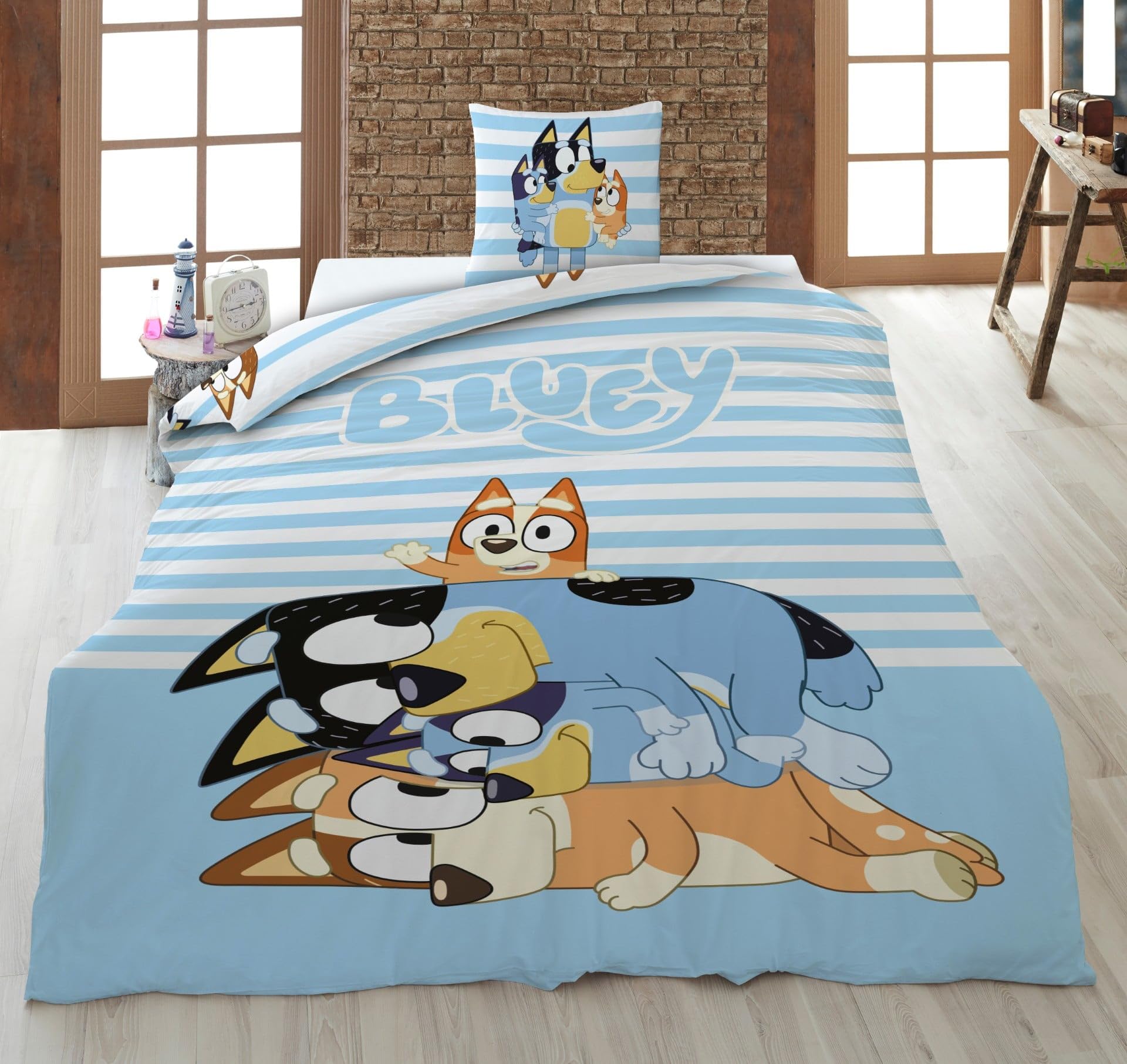 Aymax Bluey Reversible Bed Linen Set 2-Piece 135 x 200 cm 100% Cotton