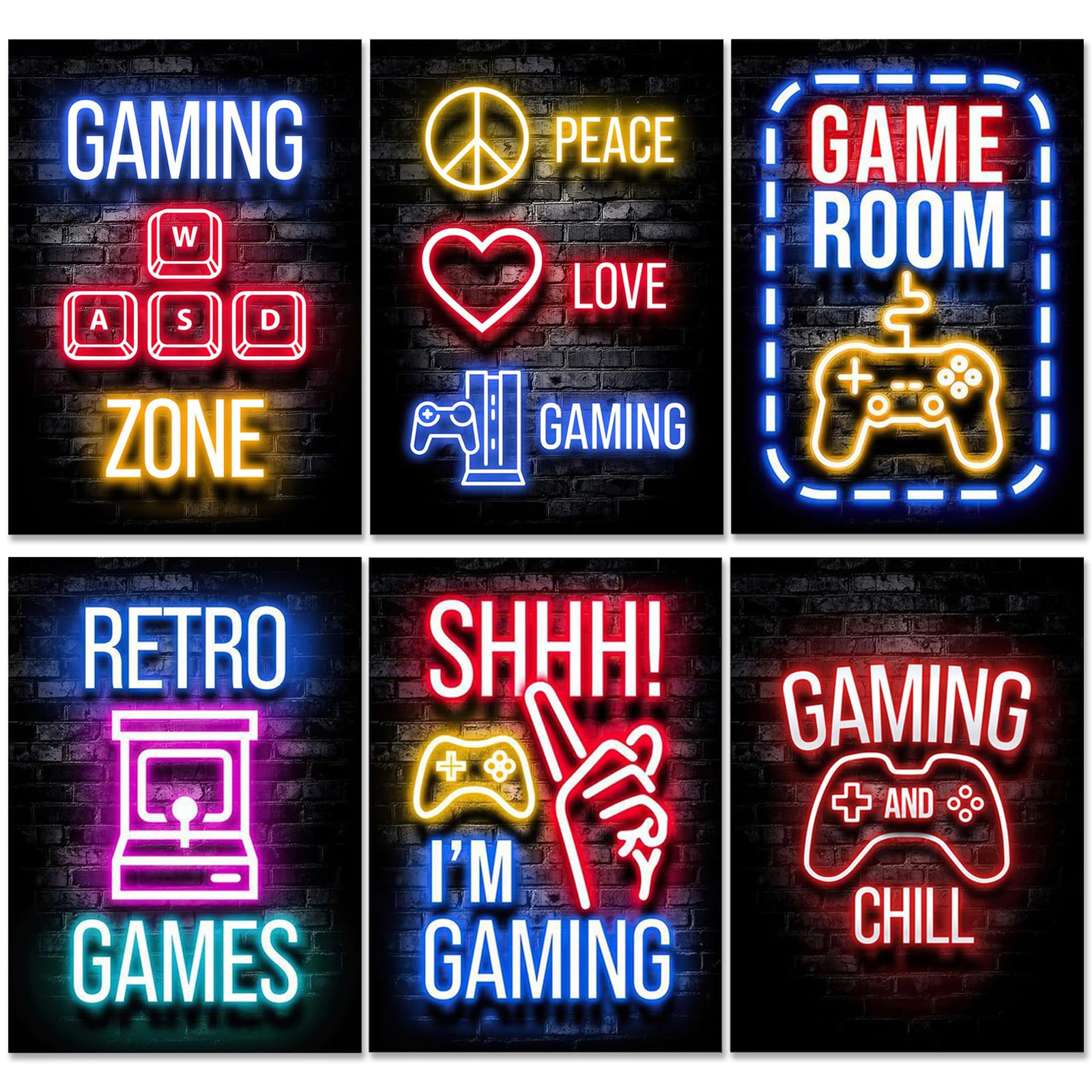 TYXHXTF Set Cuadros Decorativos, Póster Foto Consola de Juegos, Decoracion Gaming, Decoracion Habitacion Juvenil, para Gamer Room Decor Living Room Decor, Sin Marco