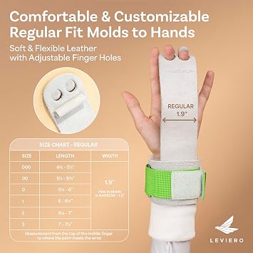Gymnastics Grips Set, Grips for Gymnastics Girls, Dowel Grips with Soft Leather, Hook and Loop Wrist Straps, and Adjustable Finger Holes, for All Ages