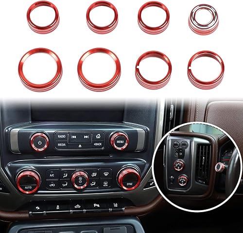 Voodonala para Silverado Radio AC Pomos de aire acondicionado, botón central de consola interruptor de consola para Chevy Silverado GMC Sierra