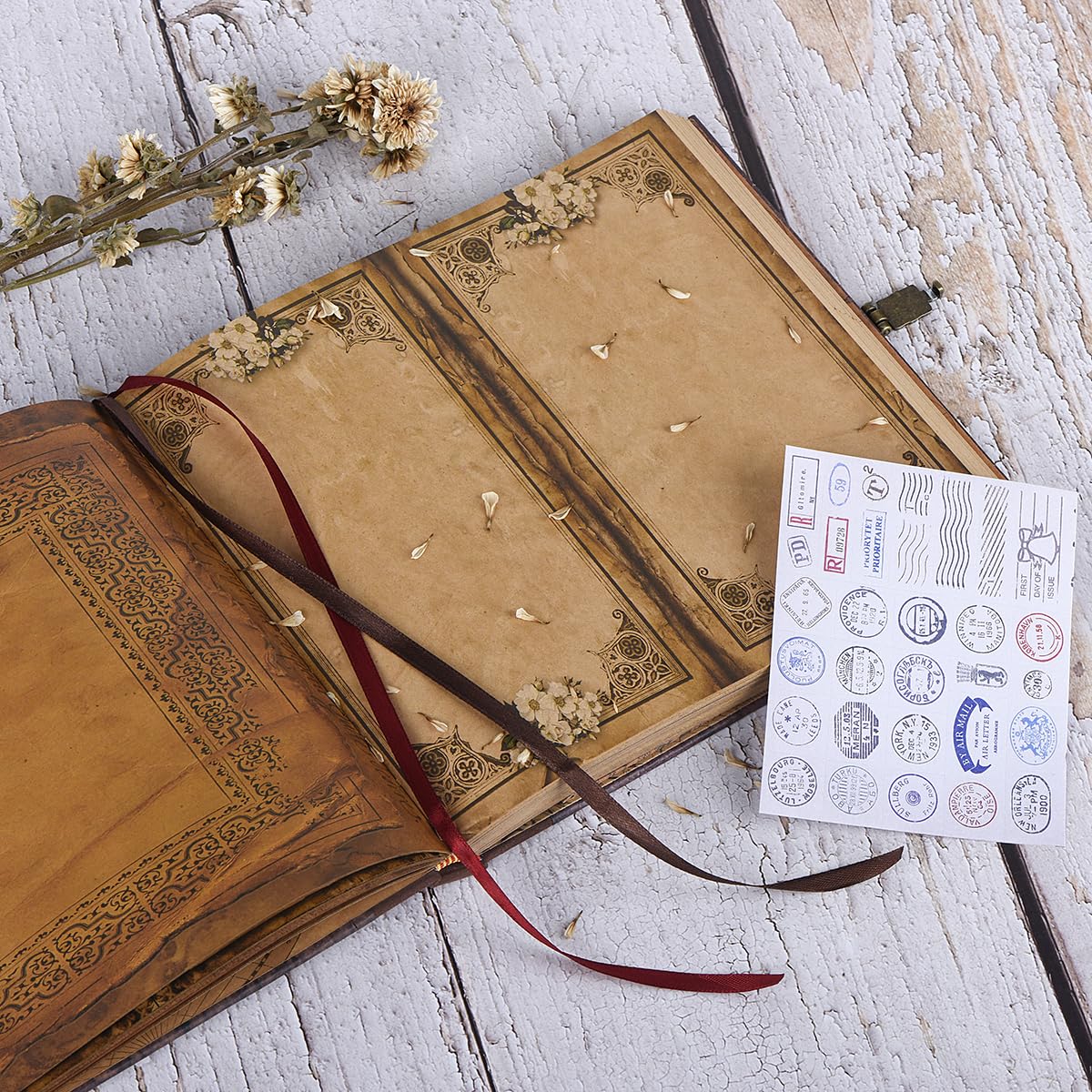 Our Adventure Book Diario Fotografico,Album Foto Souvenir Viaggio Stile Retrò Libro Ospiti Vintage Fai da Te per Anniversari Matrimoni, Scrittura di Viaggio Regali Donne,Amici,Compleanni(Multicolore