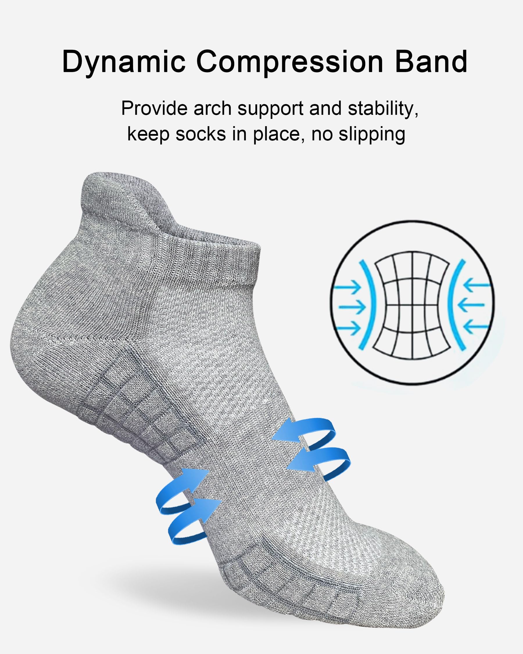 Calcetines deportivos para correr para mujer, antiampollas, de algodón, acolchados, absorben la humedad (5 pares)