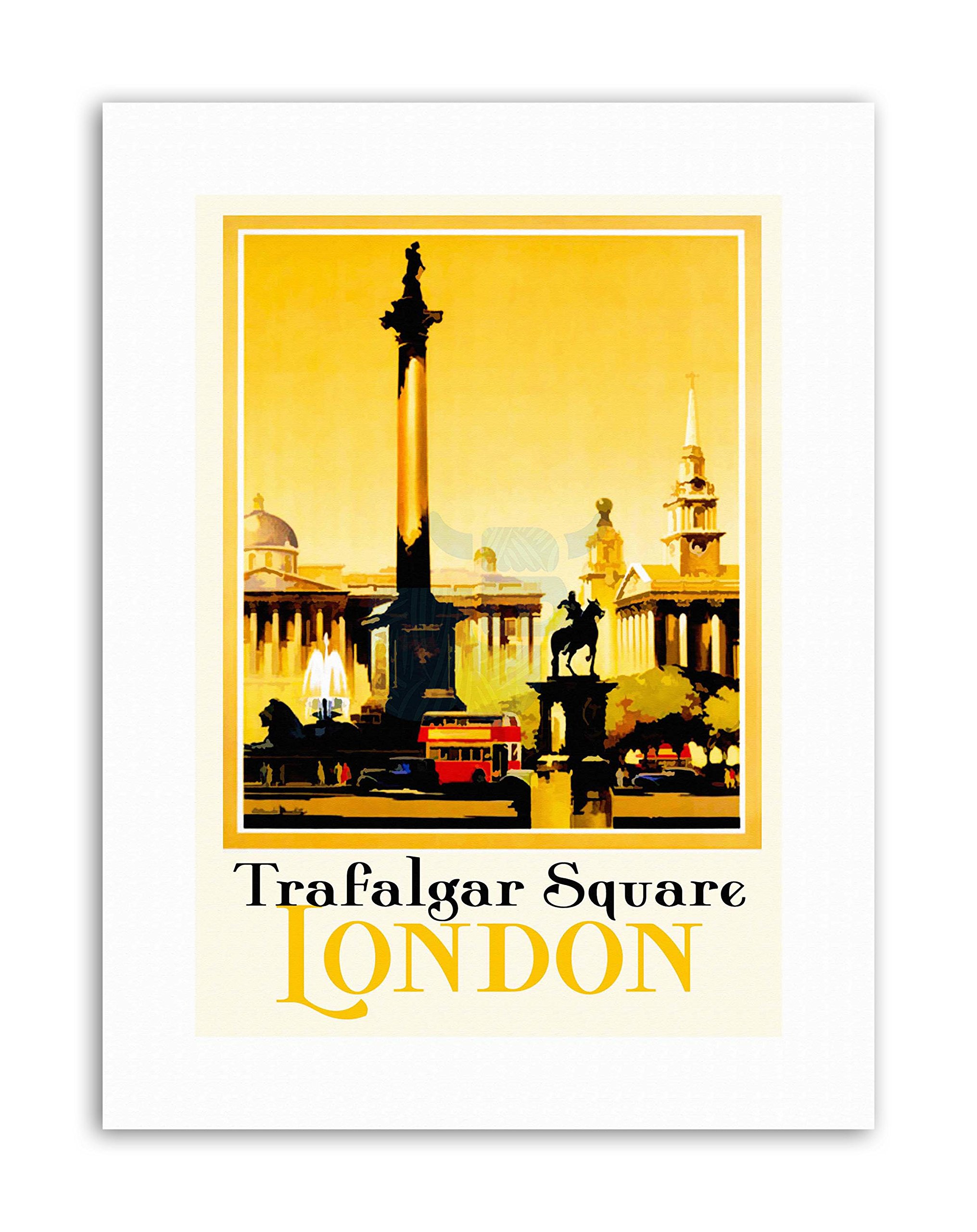Wee Blue Coo London England Trafalgar Square Nelsons Column Canvas Art Print