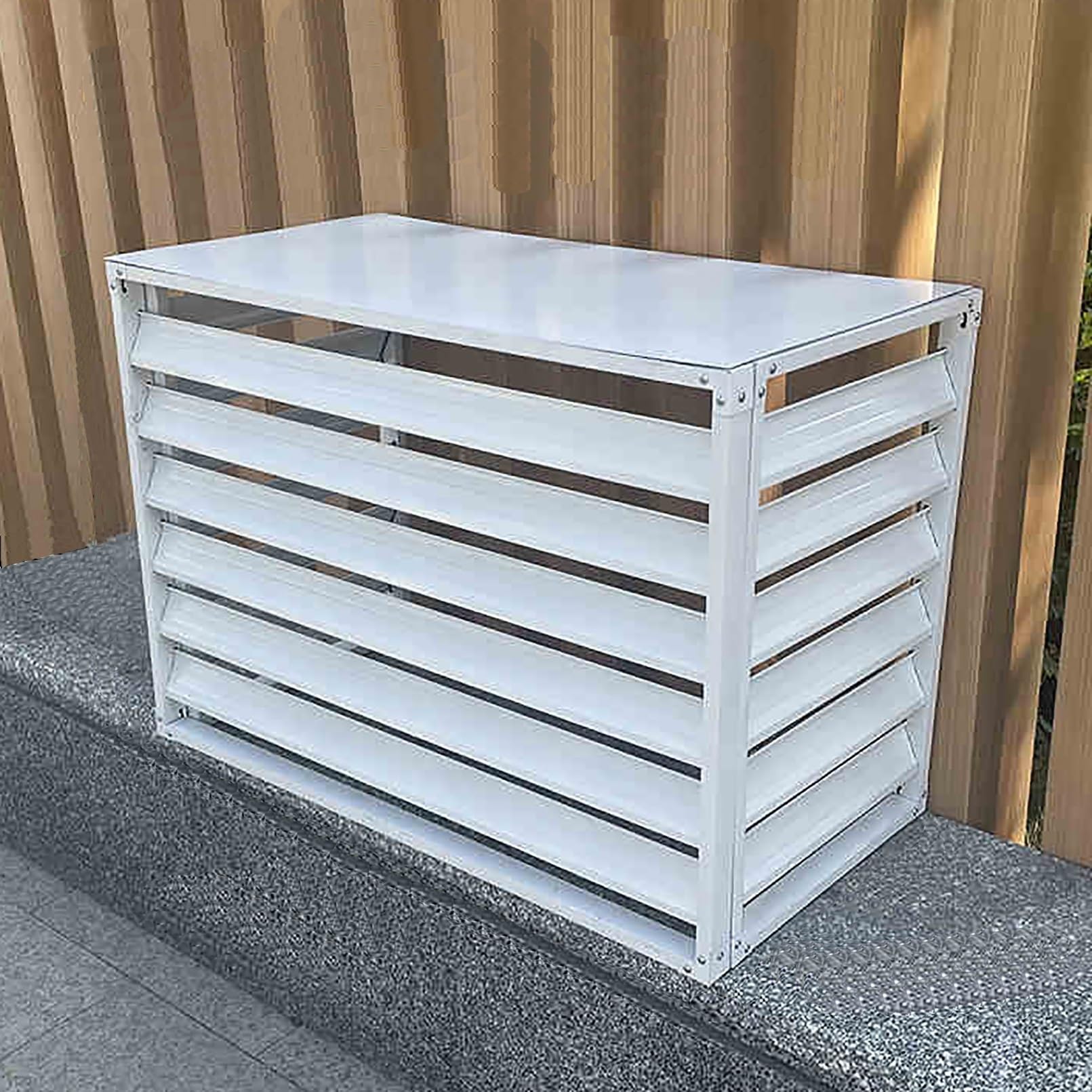QYMYOZ Outdoor Air Conditioner Cover & Decorative, Radiator Cover with Plant Display Rack, Storage Shelf for Outdoor Units & Garbage Concealment