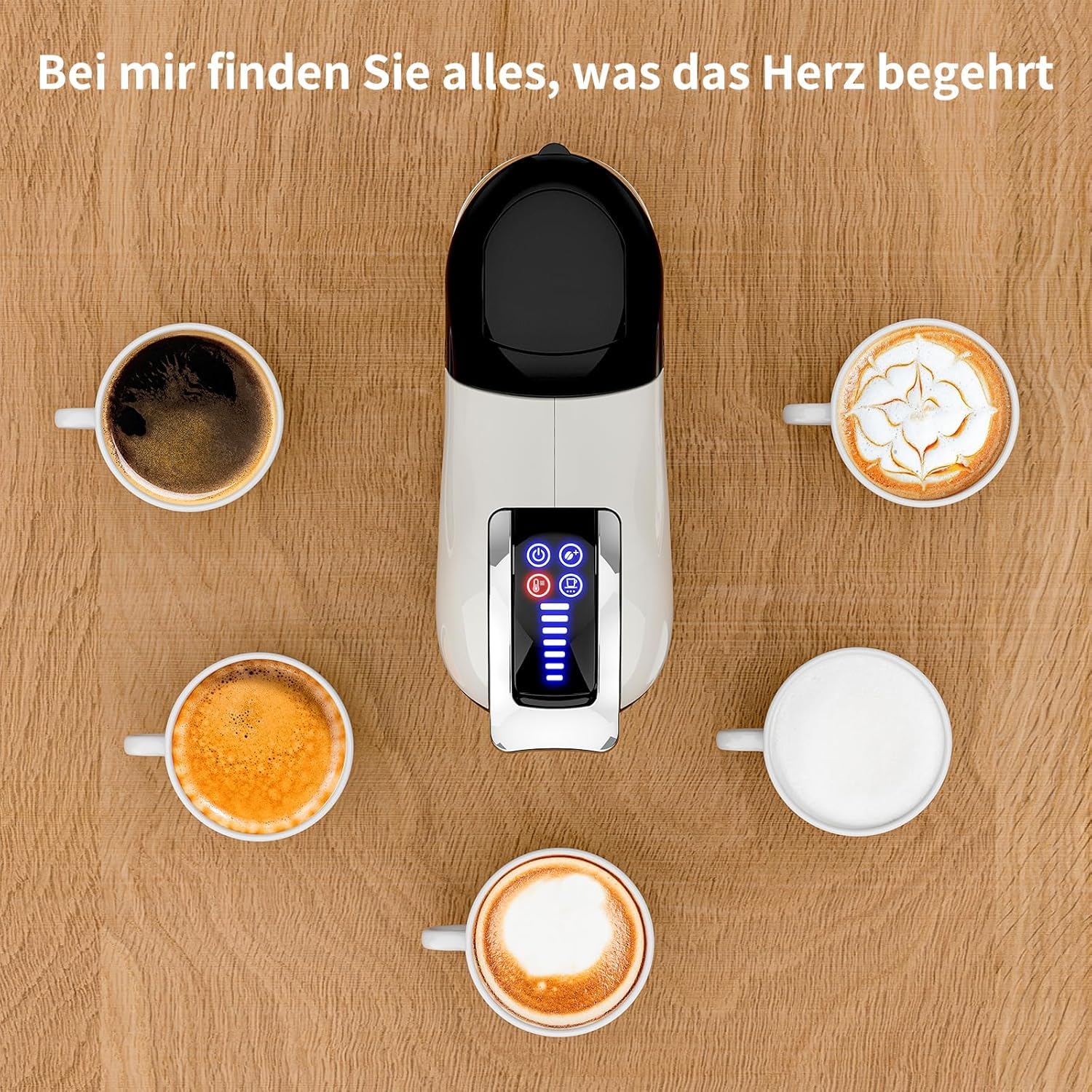 KOTLIE 308A Kaffeemaschine für diverse Kapseln und gemahlenen Kaffee,Weiß