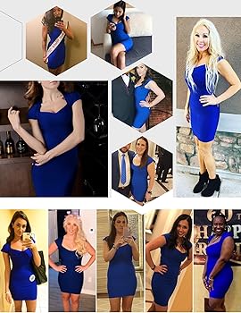 Amazon.com: meilun Women's Rayon Sexy Short Sleeve Square Neck Bandage Dress  X-Small Blue : Clothing, Shoes & Jewelry