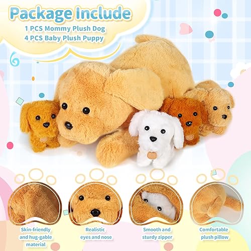 Miniatura 15 de KMUYSL - Peluche de foca para niñas de 3, 4, 5, 6, 7, 8 años o más, foca mamá con 4 bebés en su barriga, juguetes de peluche para niñas, niños