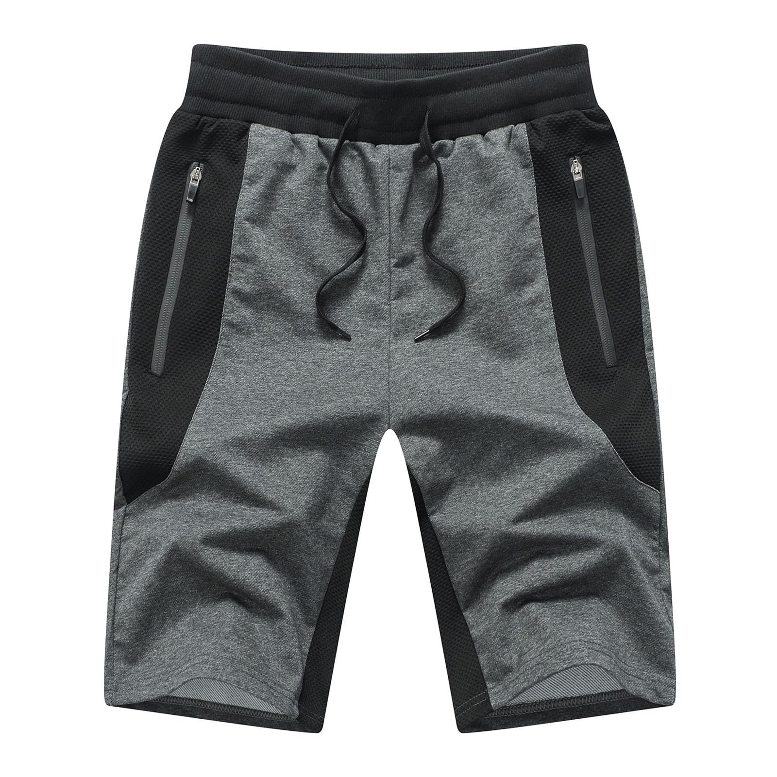 JustSun Kurze Hosen Herren Sport Shorts Sporthose Herren Jogginghose Mit Reißverschluss und Elastische Taille