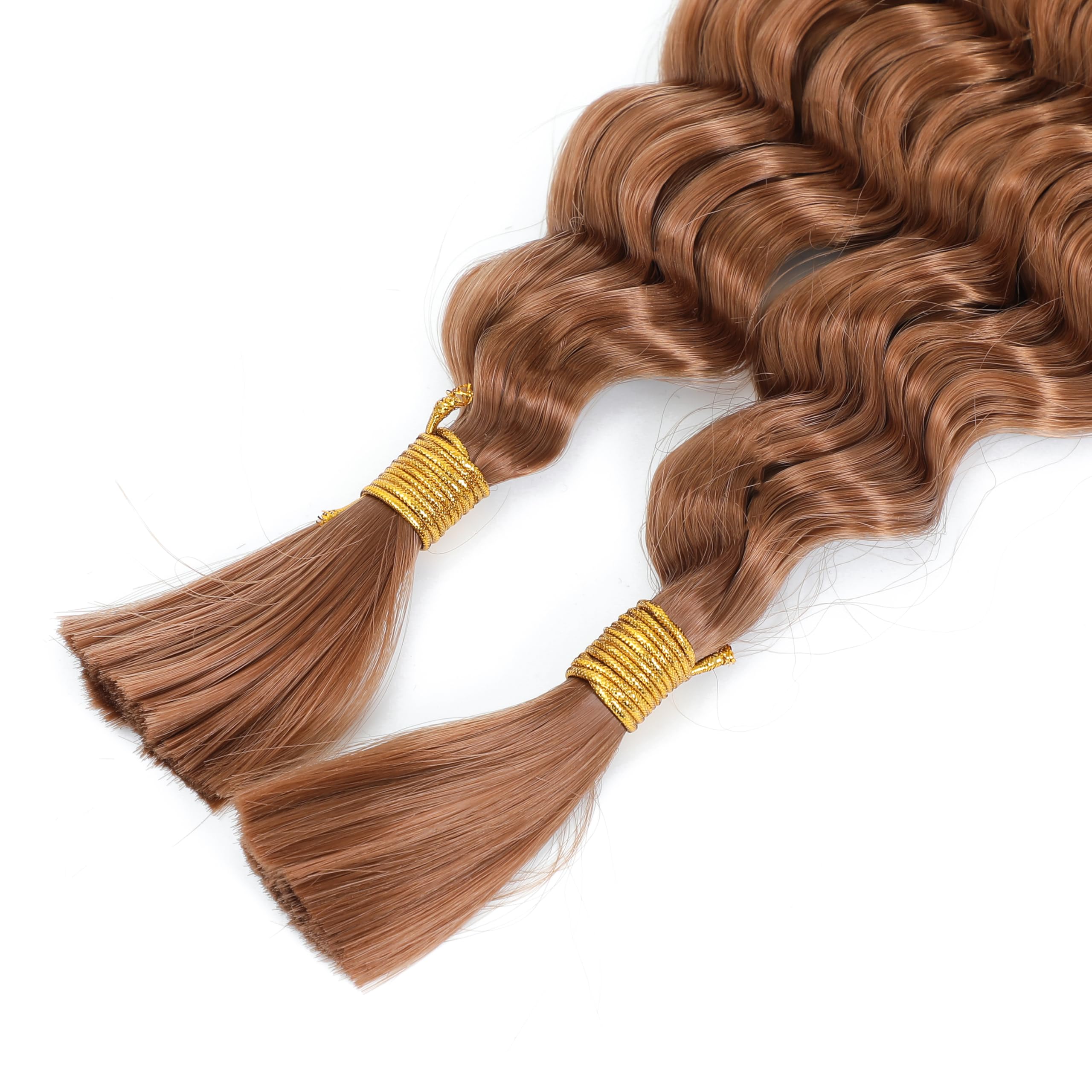 TAOYEMY Deep Wave Bulk Braiding Hair 100g*3pc (1 Pack-2 Bundles) No Weft Boho Braids Wet and Wavy Synthetic Hair Extension (30# - Image 3