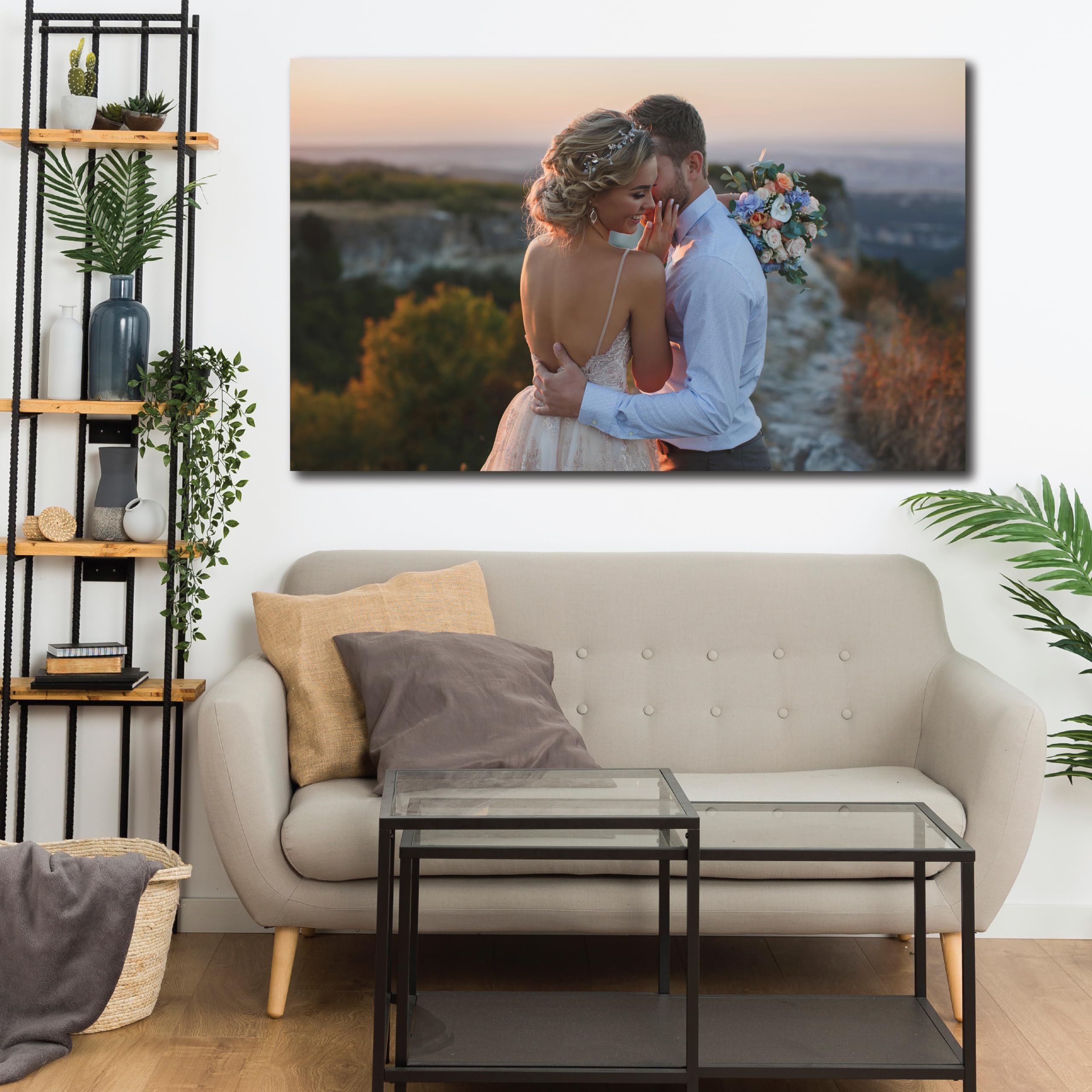 StickersWall Personalised Canvas Photo Canvas Custom Gifts Picture Frame Print Wall Art Gifts For Women A1 A2 A3 A4 (36"x22") — image 1