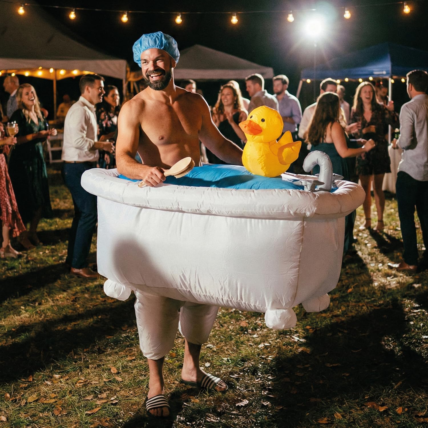 AirSuit®Costume da bagno gonfiabile Costume da vasca | Costume stravagante | Qualità Premium| Dimensione adulta 160 a 190cm| Poliestere |Confortevole | Resistente| Sistema di gonfiaggio| OriginalCup®