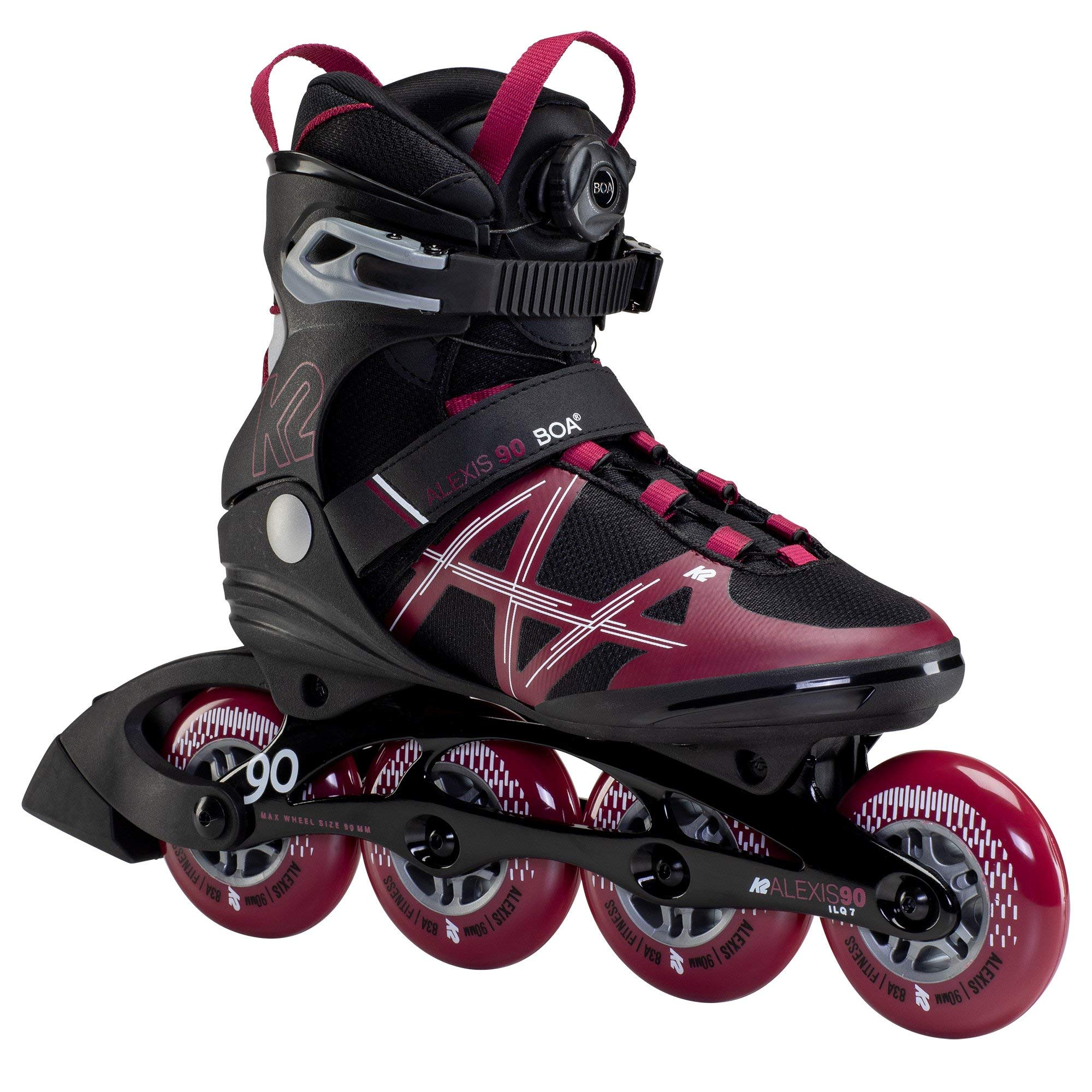 K2 Skate Alexis 90 BOA, Black_Burgundy, 7