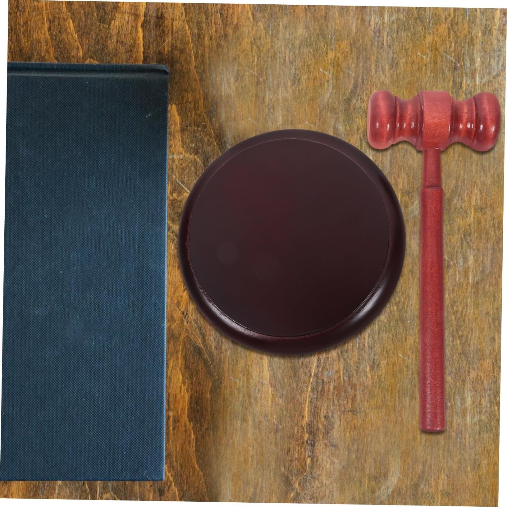 Set di martelletti for giudici in legno da 10 pollici con blocco sonoro, martello for aste con impugnatura comoda for uso portatile in tribunale dei giudici degli avvocati Martelli da carpentiere