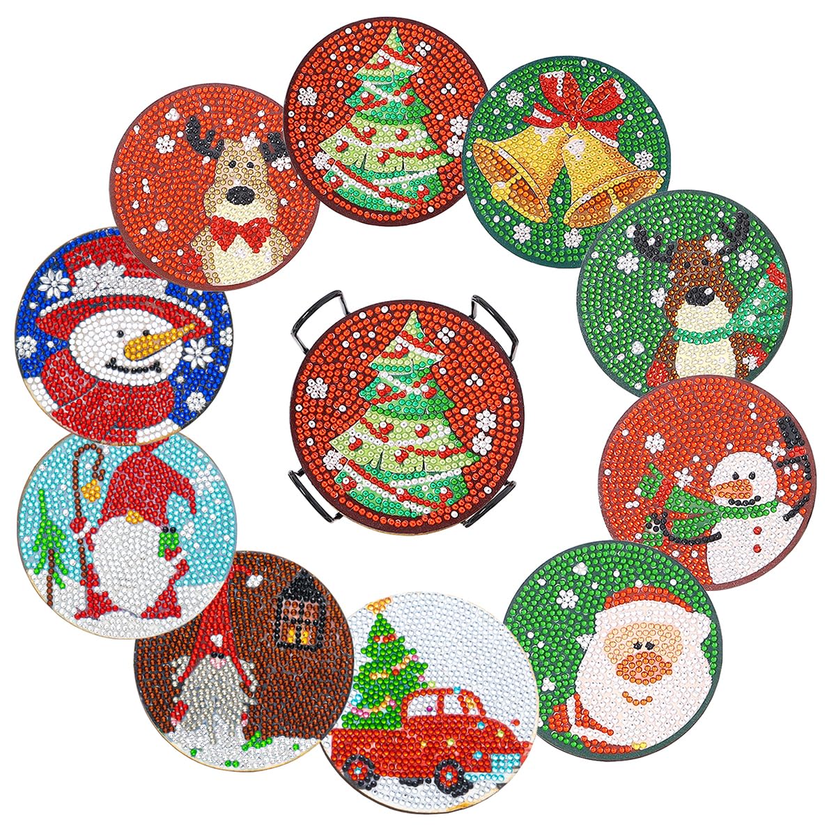 Diamond Painting Untersetzer Weihnachten – DIY Set Mit Halter, 5D Diamant-Malerei Für Anfänger & Erwachsene