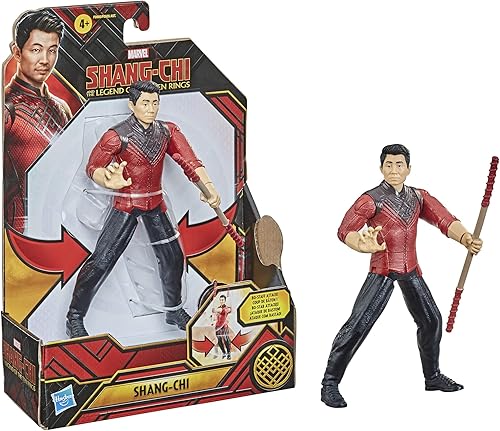 Hasbro Marvel Shang-Chi y la leyenda de los diez anillos Shang-Chi - Figura de acción de 6 pulgadas con función de ataque Bo Staff para niños a