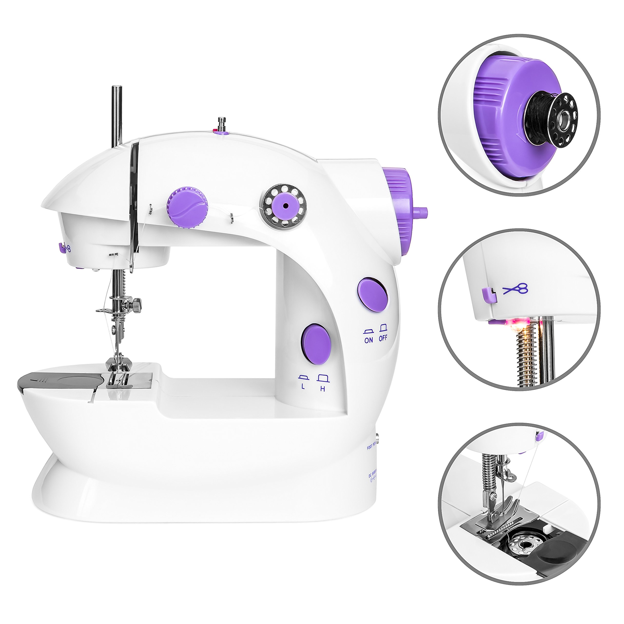 Best Choice Products Portable Speed Adjustable Mini Sewing Machine w/ TwoLine Design, Pedal
