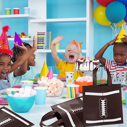 Miniatura 5 de Aoriher 48 bolsas de regalo de fútbol de 9.84 x 9.84 pulgadas, bolsas de regalo de fútbol para fiestas deportivas, para niñas, niños, temática
