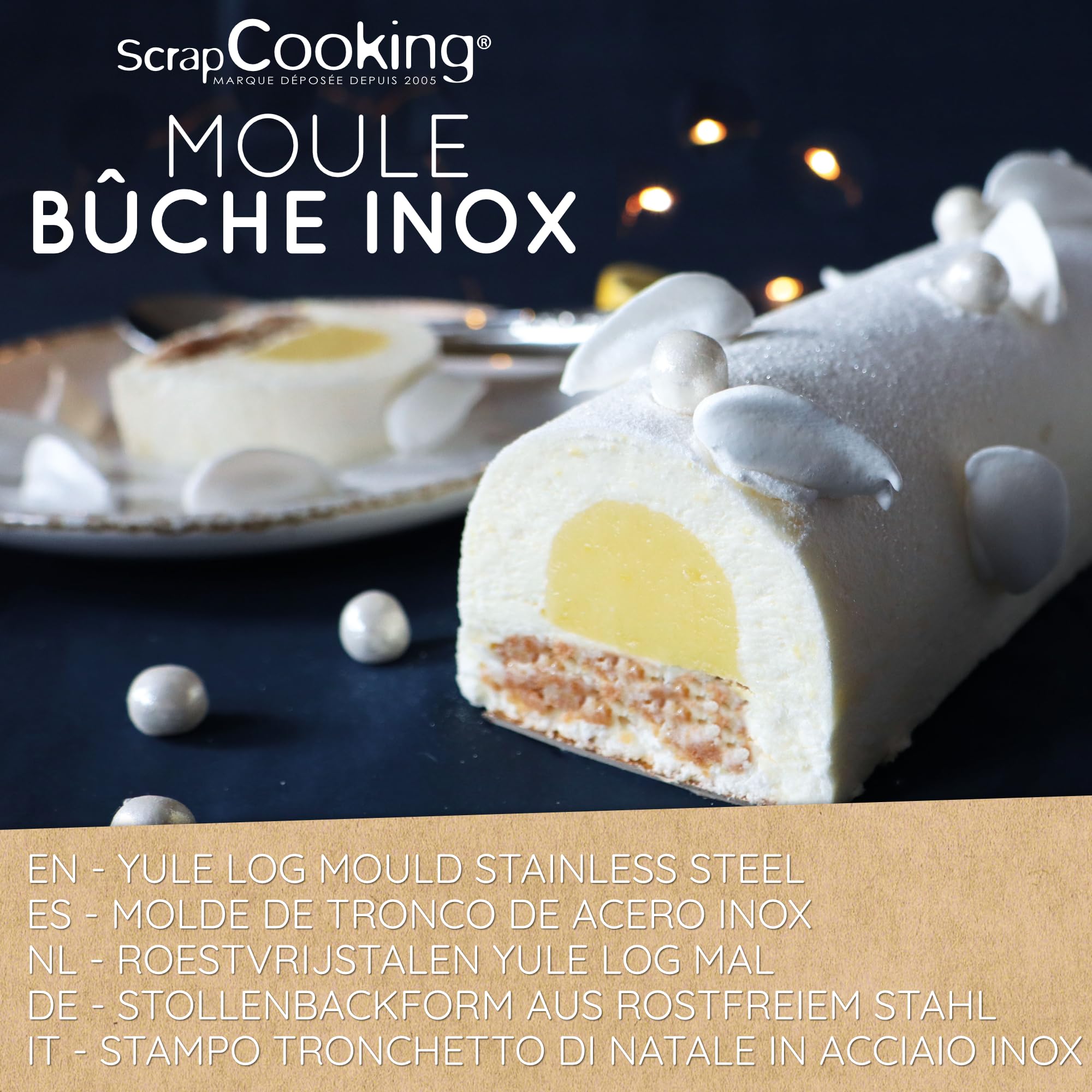 ScrapCooking Christmas Log Stainless Steel Mold