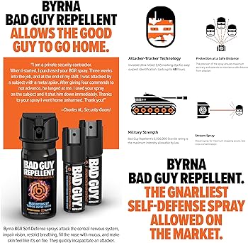 Byrna BGR Pepper Spray - Military Strength Defense (30ft Range, UV Dye)