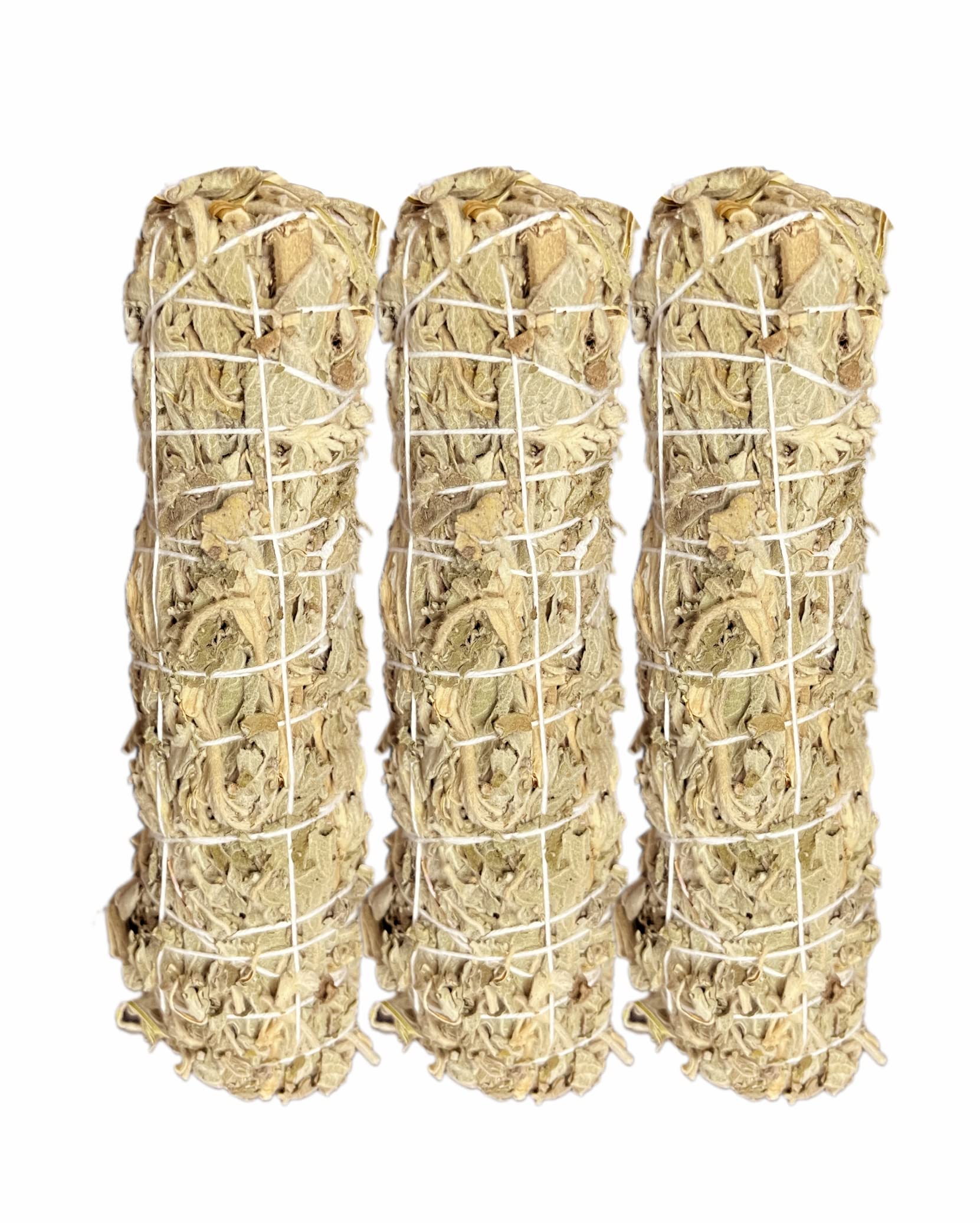 Royal Essencio Care Indian White Sage 3 Bundles Smudging Sticks (6 Inches) - 3 Pieces of 30-35 Grams Each Removes Negativity