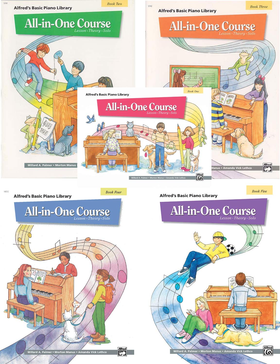 Complete Alfred's Basic Piano Library All-In-One Course Books One Through Five - Alfred Music - By W