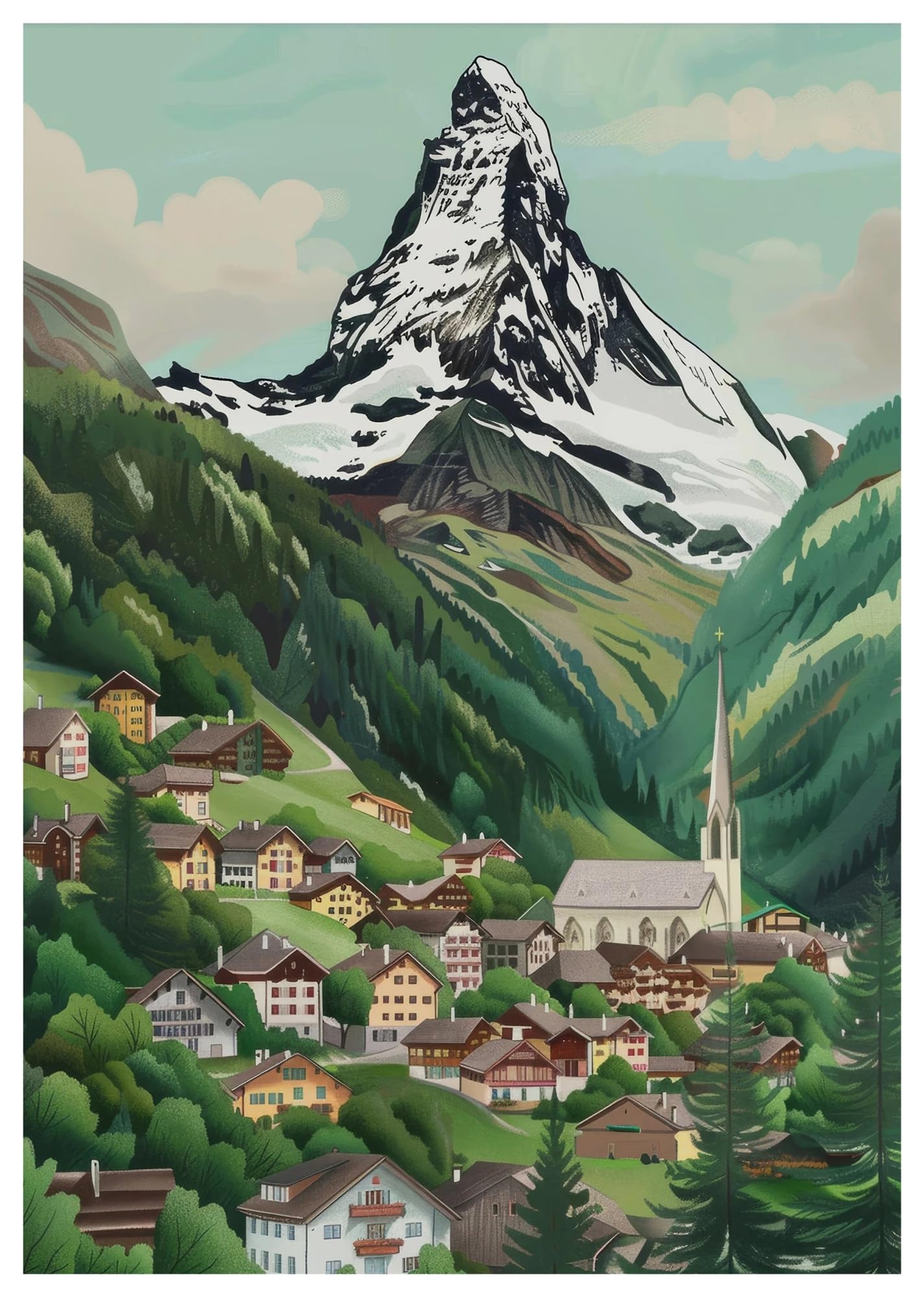 Tableau Tokyo et Lac de Côme toile moderne de décoration murale salon 40x50cm