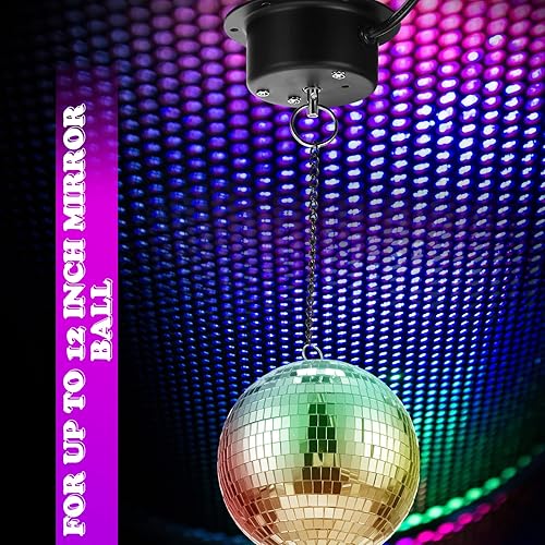 Miniatura 3 de Therwen 3 piezas de motor de bola de disco resistente 3 RPM rotación lenta espejo motor de bola rotador para 12-16 pulgadas debajo