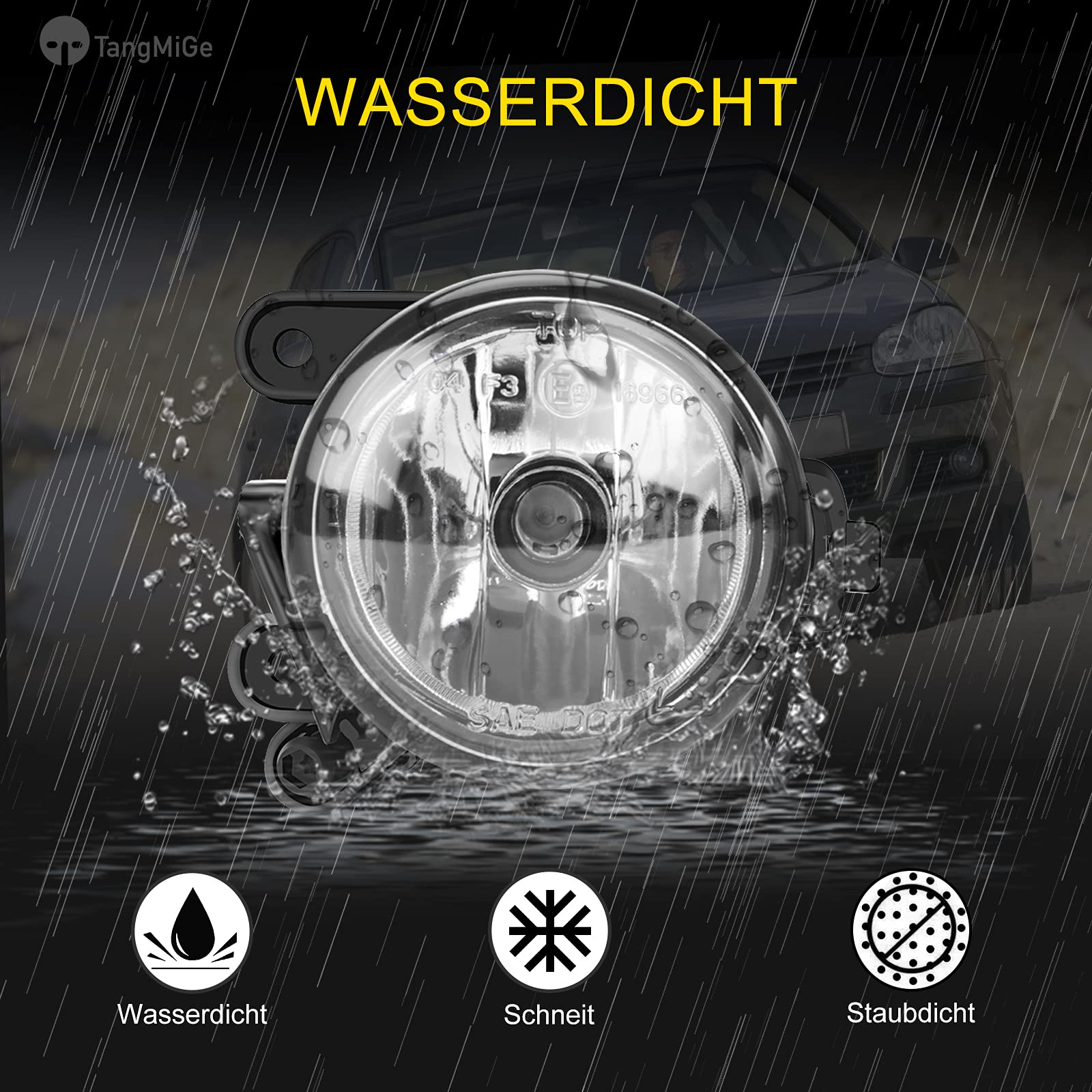 TangMiGe Światła Przeciwmgielne kompatybilny z Volkswagen VW Golf V 5 (1K1/1K5) 11/2004-06/2009, 1K0941699C 1K0941700C (Przezroczysty)