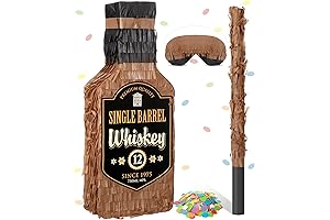 Sratte Brown Whiskey Bottle Piñata with Stick