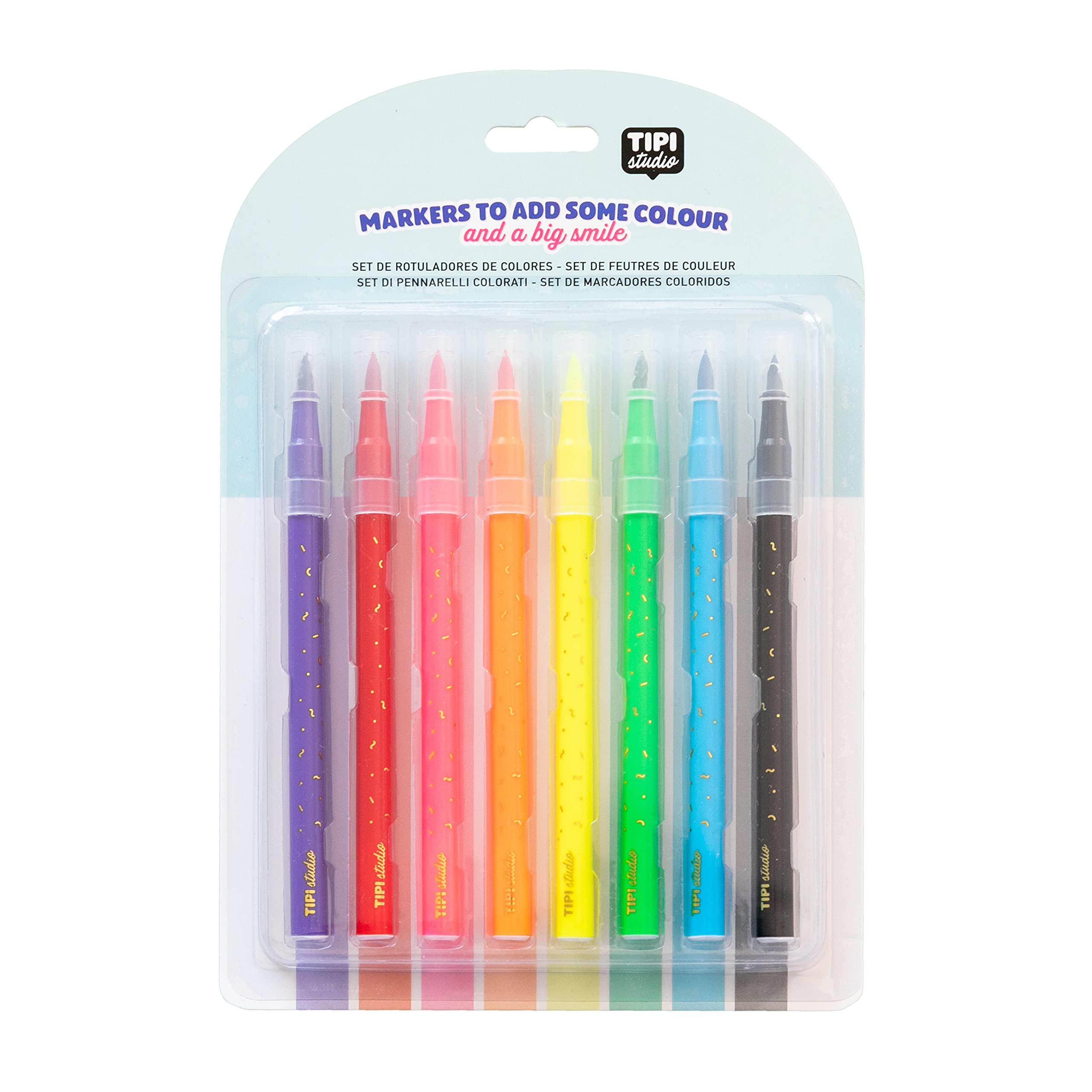 Mr. Wonderful Set of 8 coloured marker pens Tipi Studio