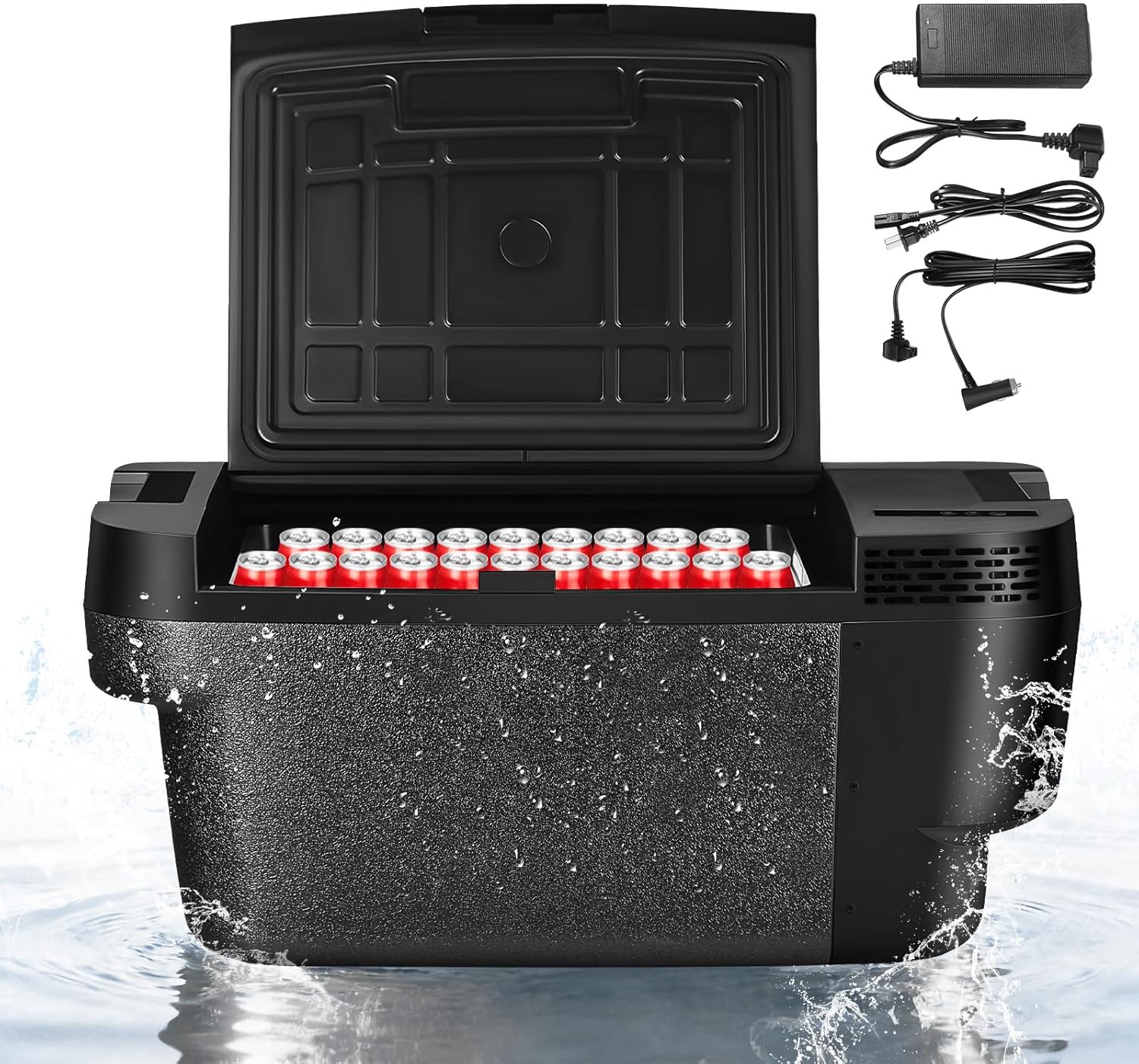 35L Large Capacity Car Refrigerator for Tesla Model Y, Rapid Cooling Portable Freezer (-4°F~68°F), Built-in Design, Dual Voltage for Camping & Travel, APP Control