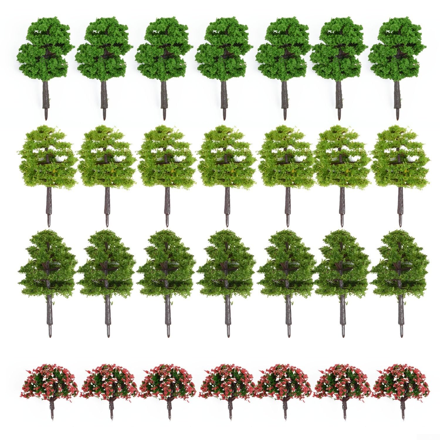 Collezione di 70 alberi modello per HO Z TT Scale Train Layout e paesaggio giardino