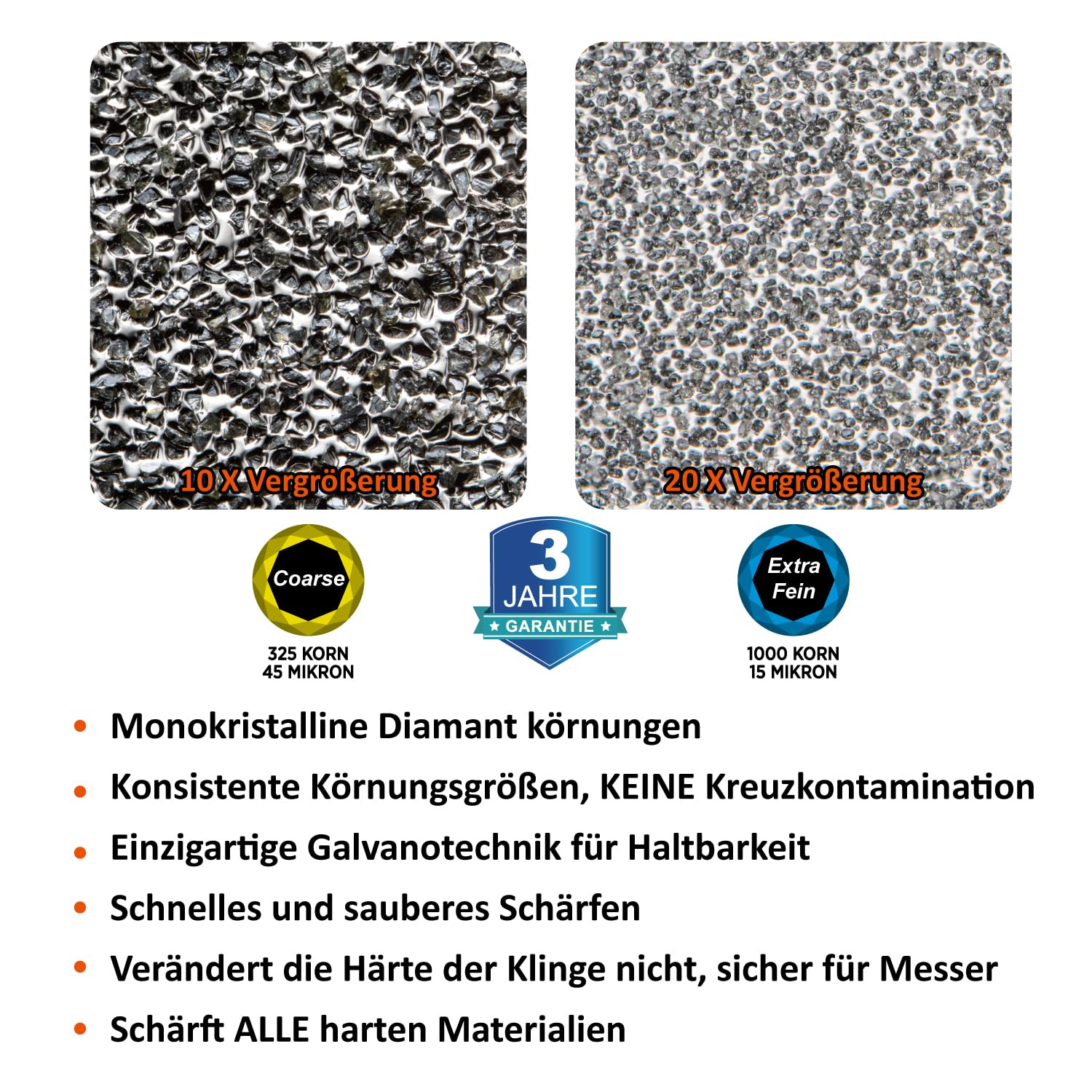 Elektrischer Messerschärfer 3-Stufen Profi Schärfsystem mit Diamantscheiben, leiser Motor, Überhitzungsschutz