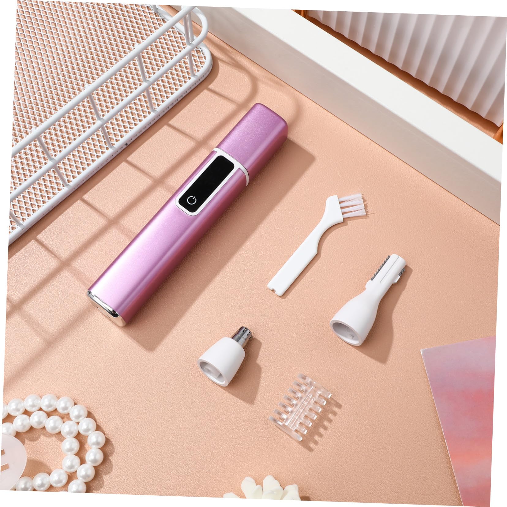 Mikinona Recortadora Eléctrica Multifuncional USB Recargable con Pantalla Digital para Cejas Nariz y Facial Motor Potente Ruido Kit de Afeitado para