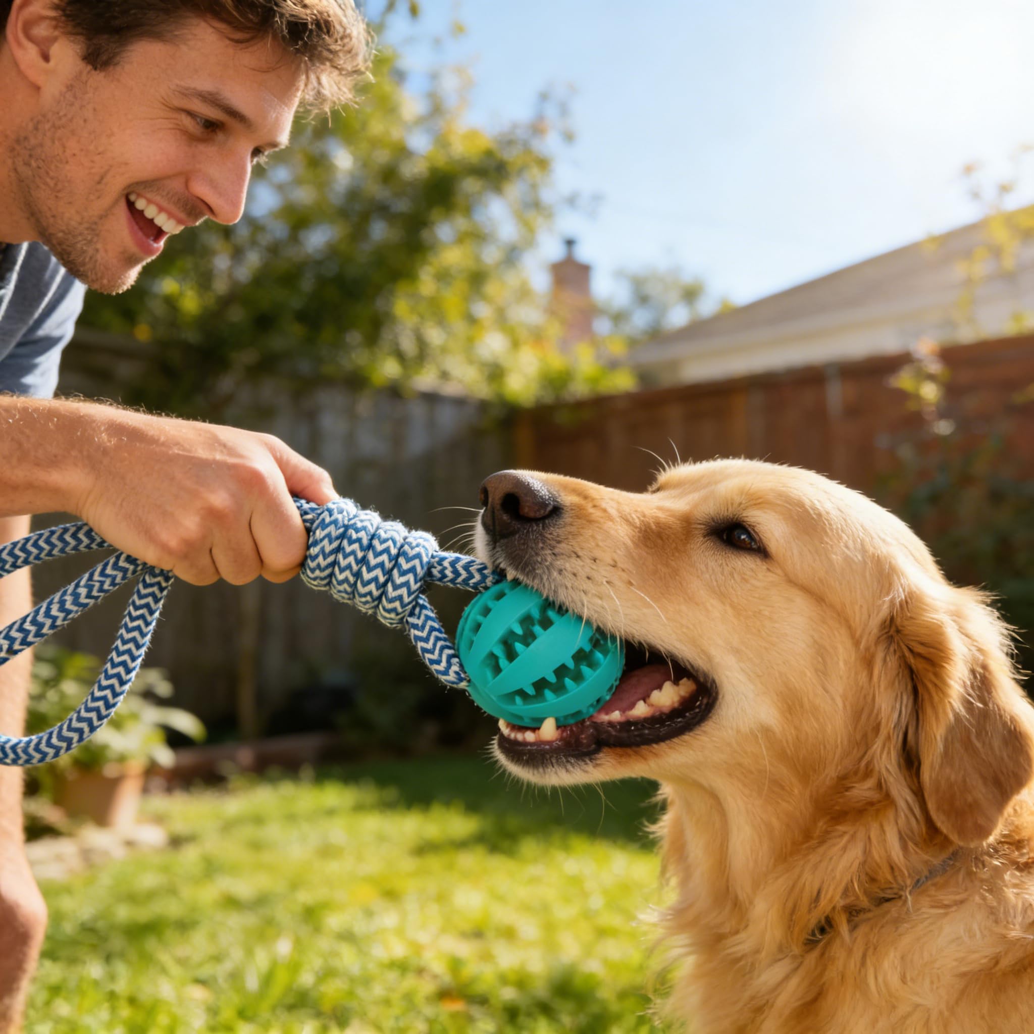 Pelota dispensadora de juguete para masticar perros, juguete interactivo para cachorros, alimentador lento de goma duradero para limpieza de dientes, juguete resistente para perros pequeños y grandes