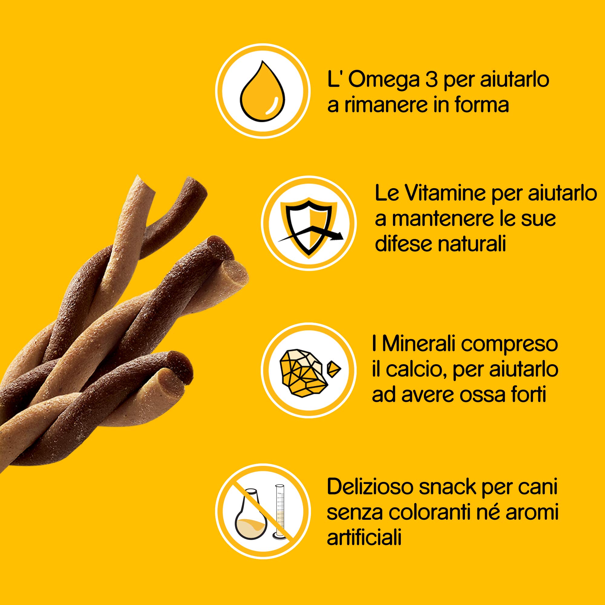 Pedigree Rodeo Ropper, Snack per Cani al gusto Manzo, 20 Confezioni x 4 stick da 70 g l’una, 80 stick in totale & Dentastix Snack per la Igiene Orale, 180g 105 Pezzi - 15 Confezioni da 7 pezzi