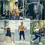 Polygon Resistance Bands Set, Exercise Tubes with Handles, Door Anchor and Ankle Straps - Stackable Up to 150 lbs - Workout Bands for Resistance Training, Physical Therapy, Home Workouts (12PC)