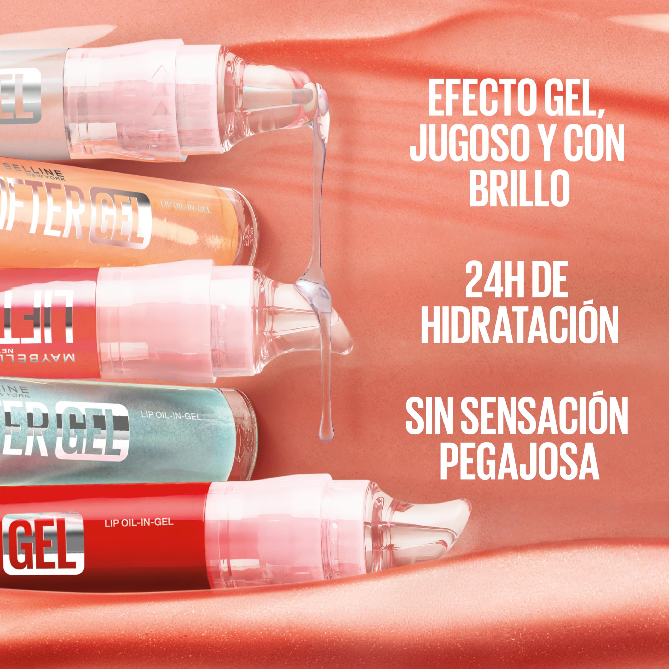 Maybelline New York Brillo de Labios Lifter Gel, Brillo Cristalino, Labios Jugosos, Suaves e Hidratados, Con Ácido Hialurónico, Fórmula de Aceite en Gel, Perfumado, Tono: 008 Berry Twist, 6,6 ml