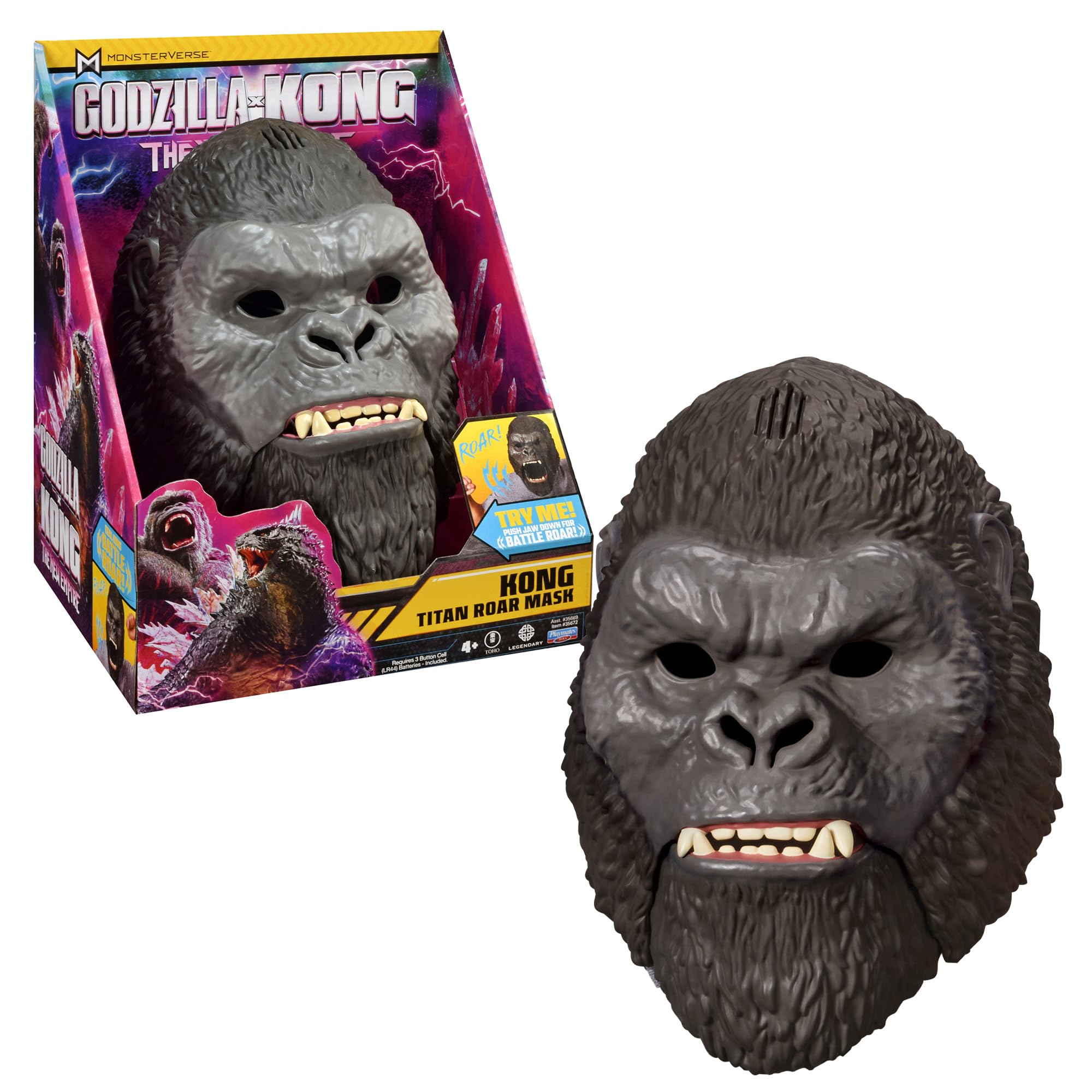 MonsterVerse Godzilla x Kong: The New Empire, Authentic Interactive Kong Mask, Realistic Representation of Iconic Movie Character, Includes Flexible Chin Strap to Mirror Your Movements — image 1