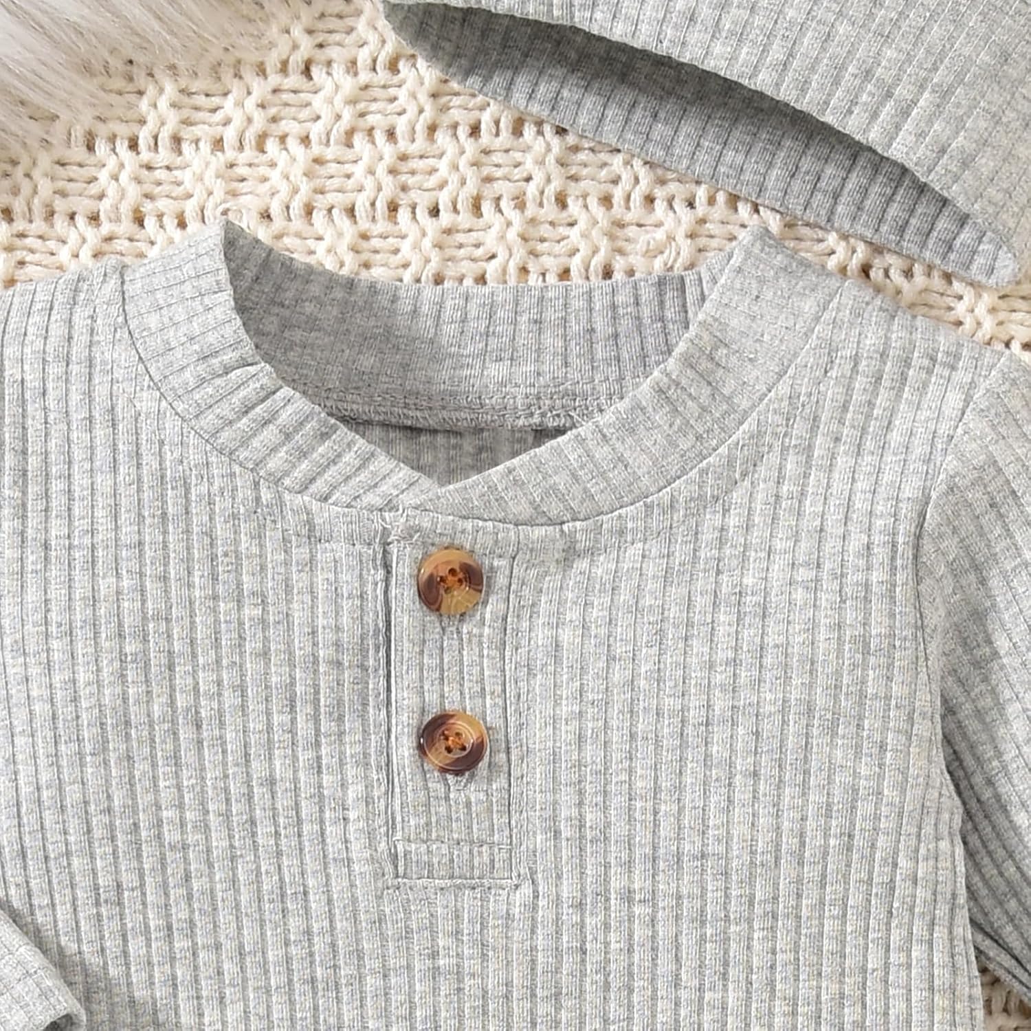 Aalizzwell Newborn Baby Ribbed Romper - Image 3