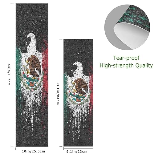 Vista 87 de Abstracto Negro Gris Geométrico Skateboard Grip Tape 33x9inch Papel de lija Longboard Scooter Griptape Diseño antideslizante y anti-desgarro