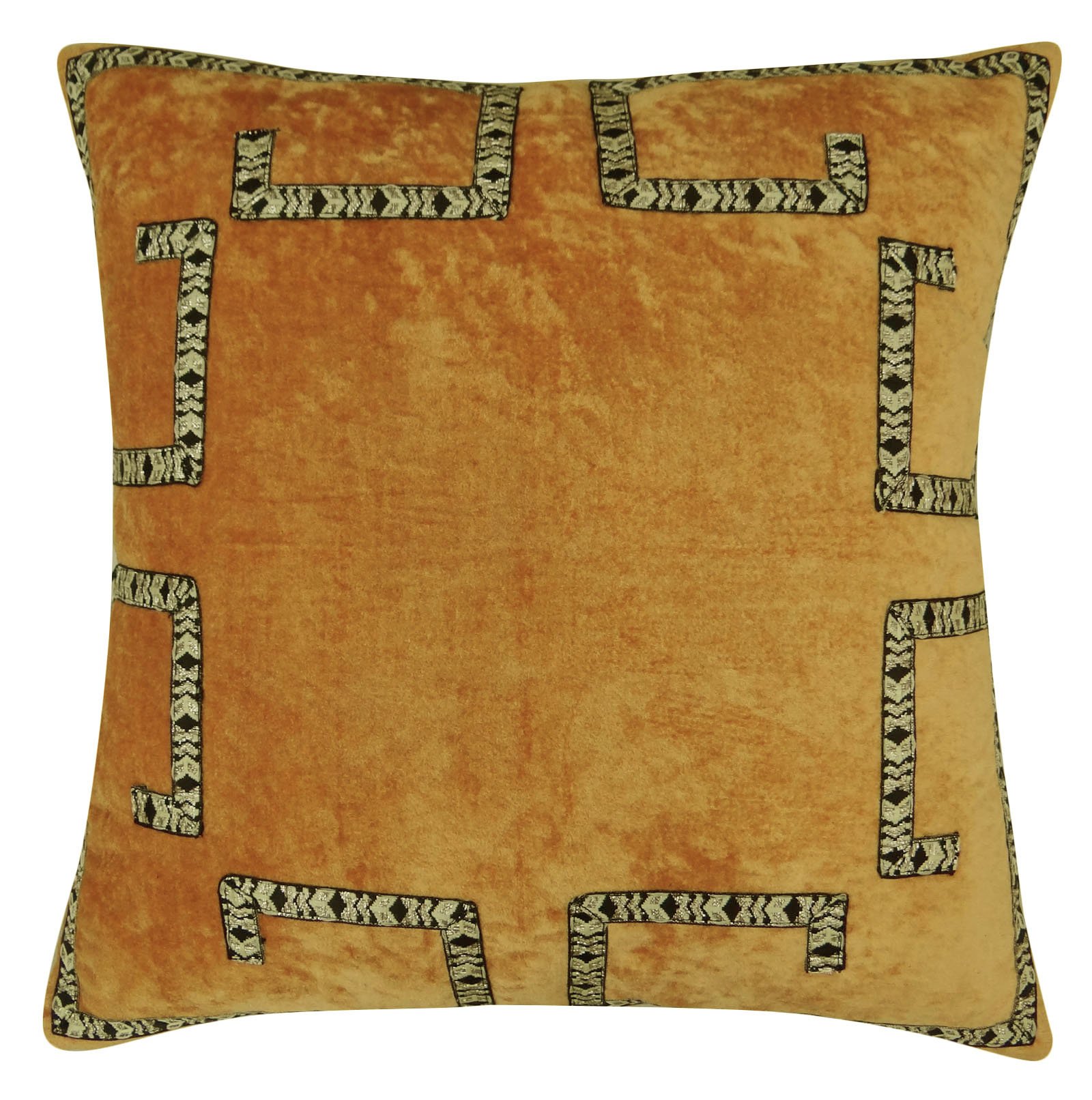 Coussin jaune en velours Yuga : taie d'oreiller décorative pour salon et chambre