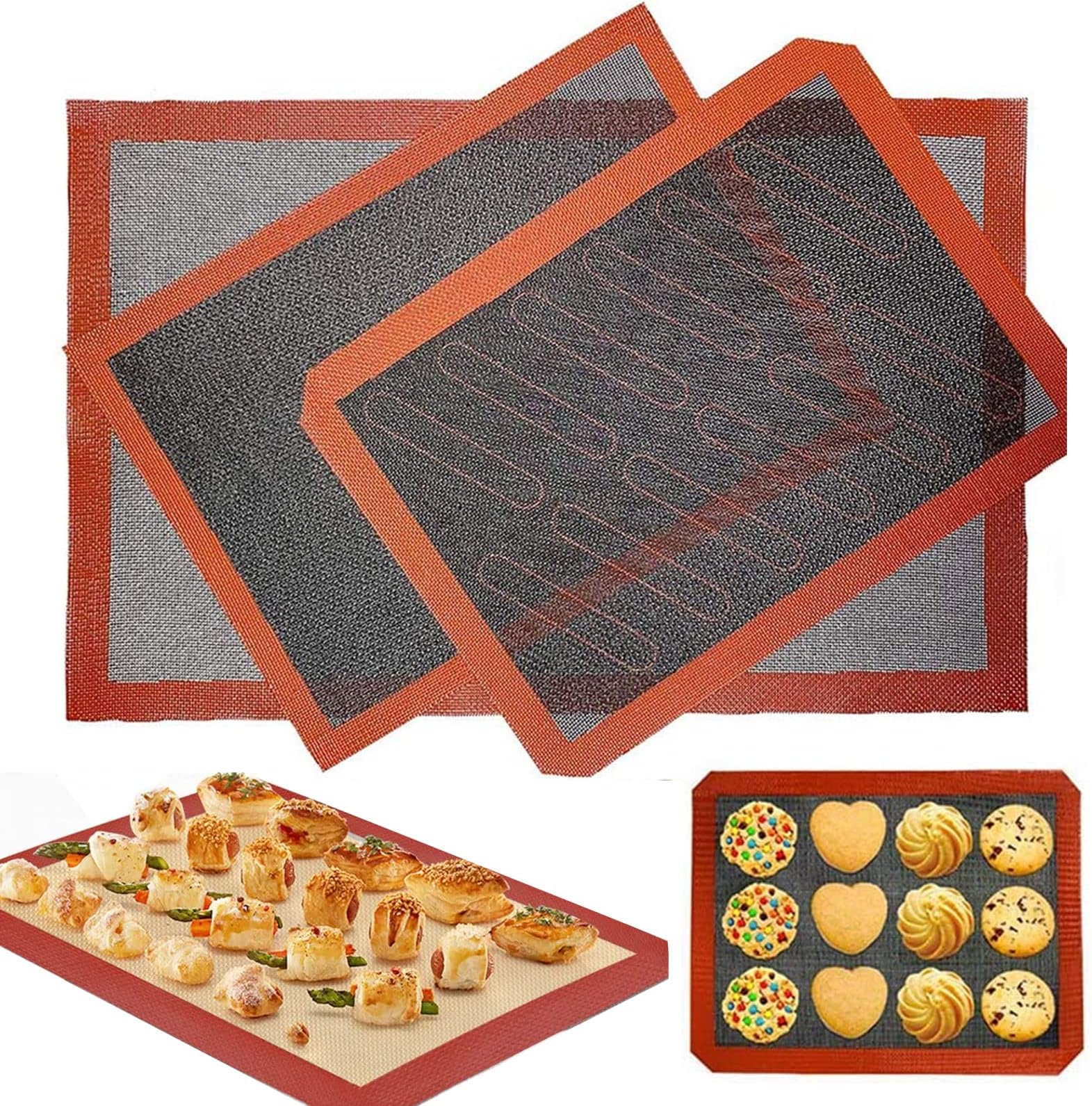 Silicone Hollow Baking Mat Set 3Pcs NonStick Oven Liner