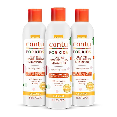 Cantu Care for Kids Champú nutritivo sin lágrimas con manteca de karité, 8 onzas líquidas (paquete de 3)