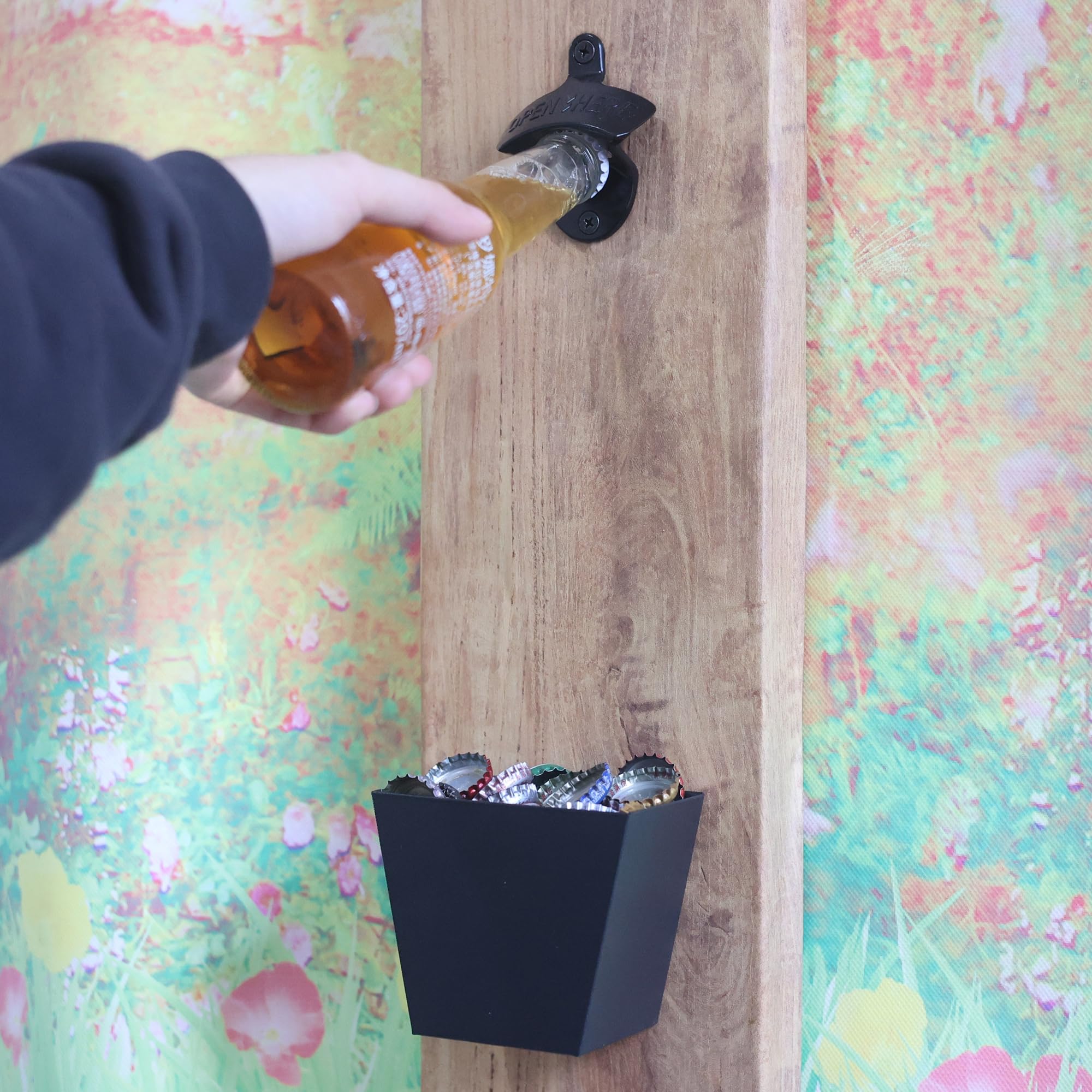 Old Time - Abridor de botellas de montaje en pared, diseño vintage de metal con rosca en cobre antiguo (6 unidades)